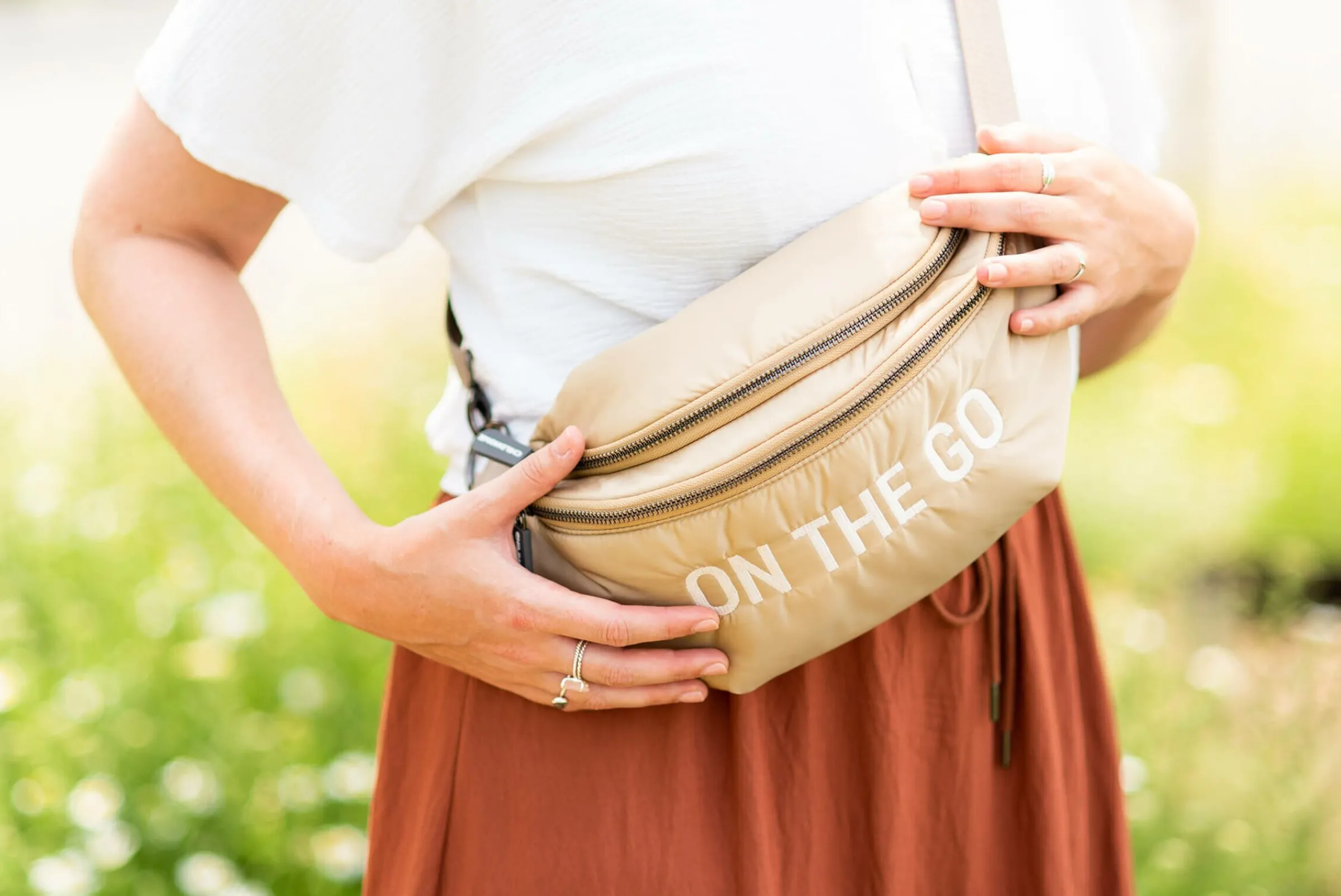 Childhome Banana Bag|Banana Bag-Banana Bag On The Go Sac De Hanche - Matelassé - Beige