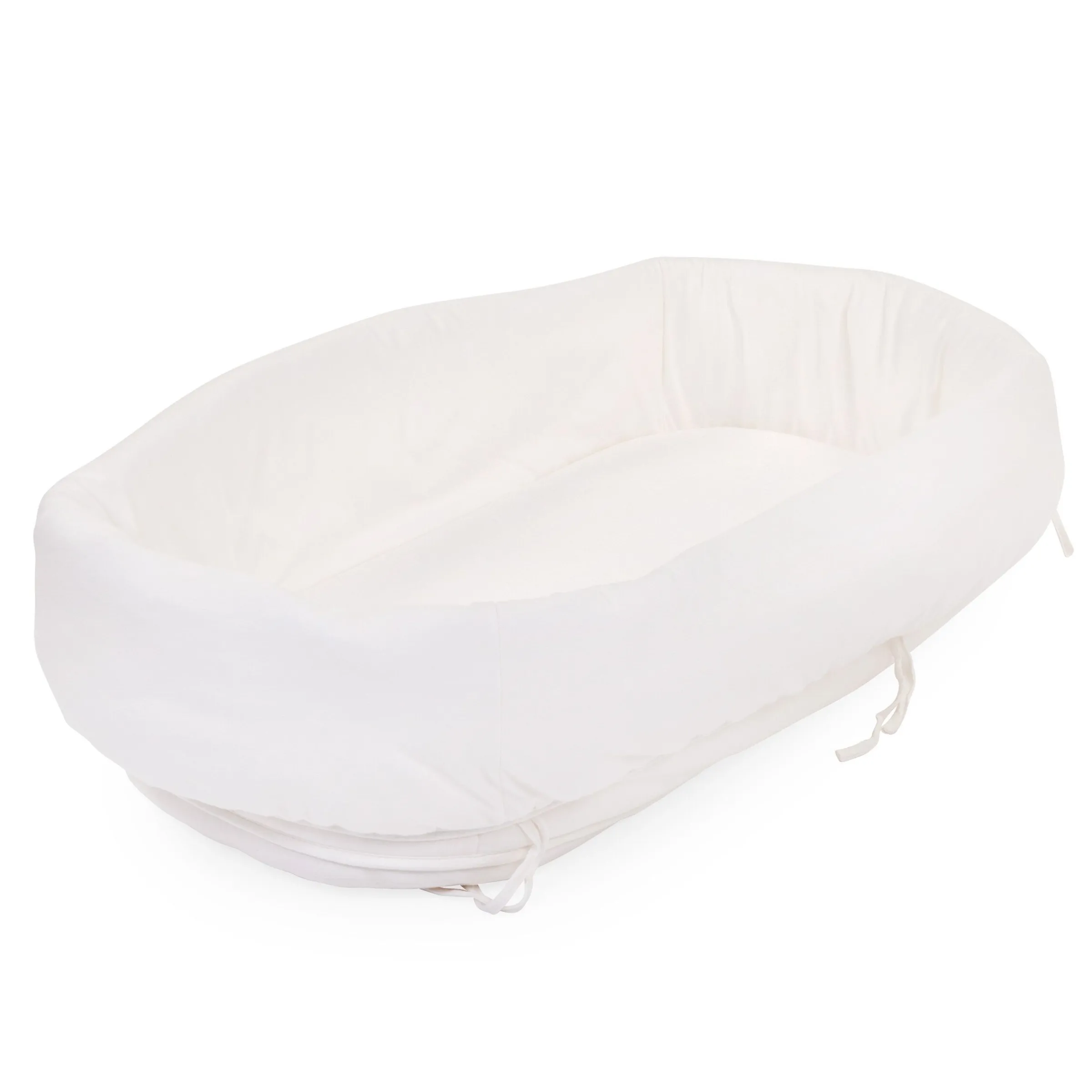 Childhome Berceaux Habillages-Berceau en rotin couverture rectangulaire jersery blanc cassé