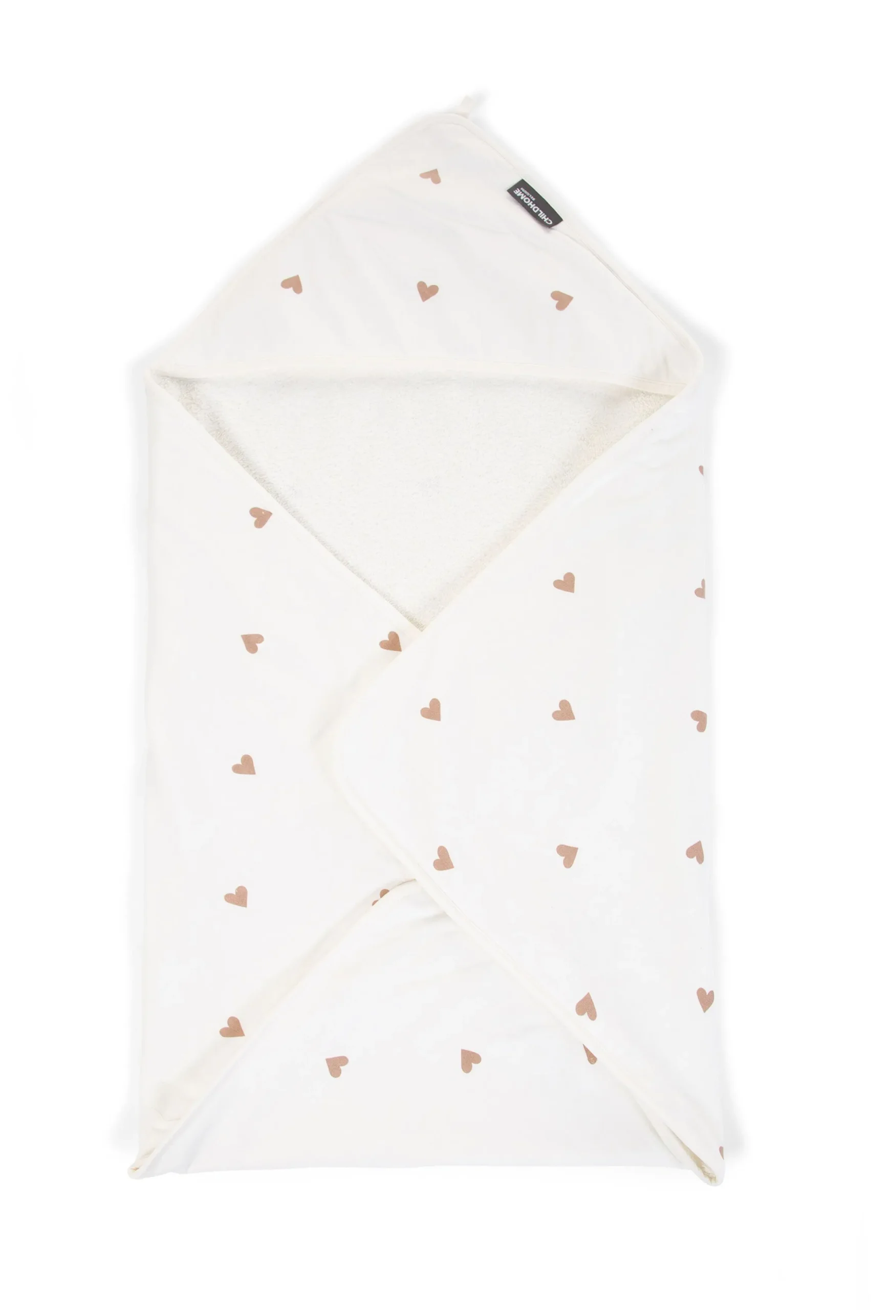 Childhome Capes De Bain-Cape De Bain + Gant - 80x80 Cm - Jersey - Hearts