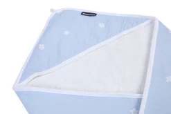 Childhome Capes De Bain-Cape De Bain + Gant - 80x80 Cm - Mousseline Fleur - Bleue