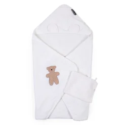 Childhome Capes De Bain-Cape De Bain + Gant - 80x80 Cm - Muslin / Terry Teddy