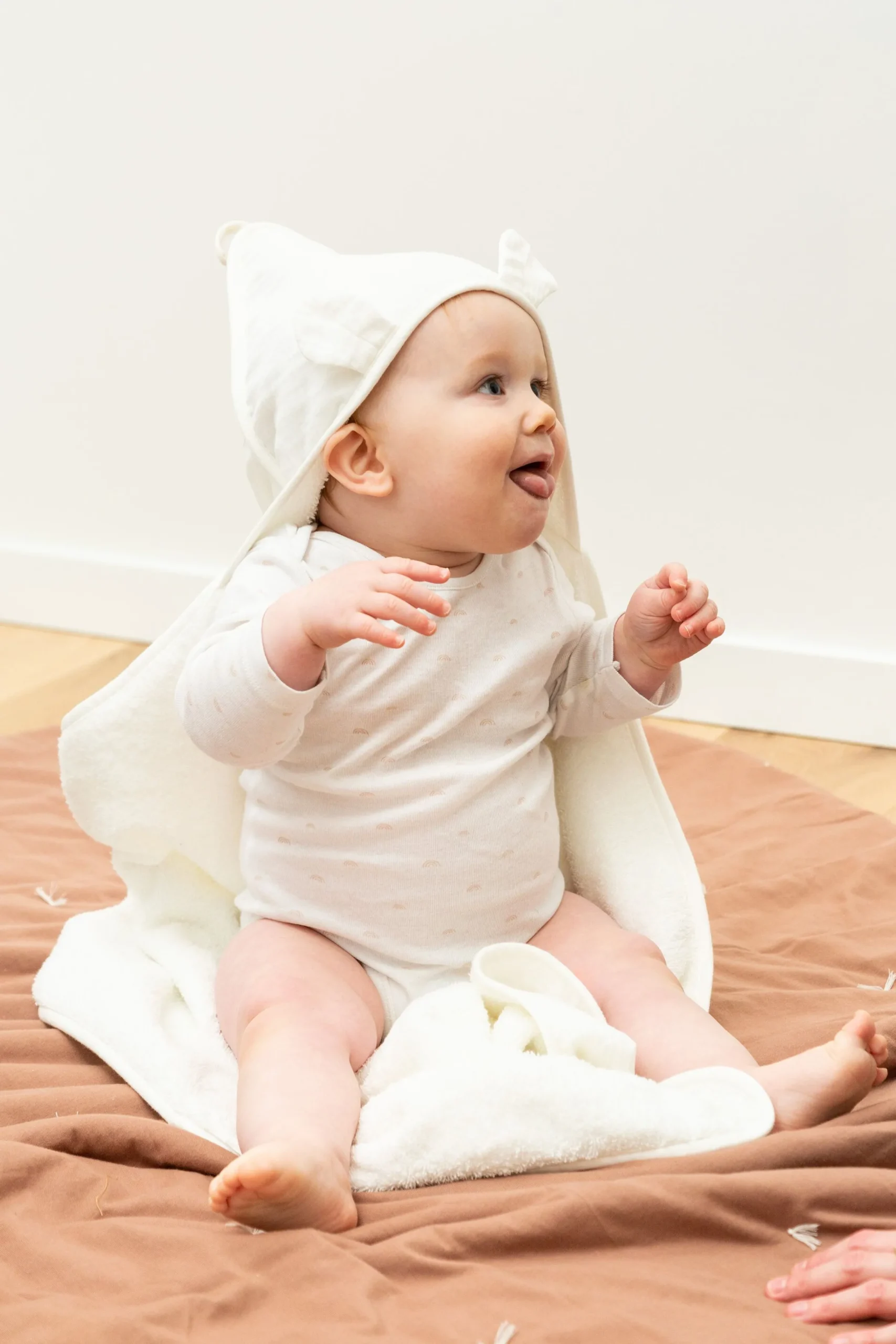 Childhome Capes De Bain-Cape De Bain + Gant - 80x80 Cm - Muslin / Terry Teddy