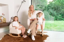 Childhome Chaises Enfants|Fauteuils À Bascule-Chaise A Bascule Pour Enfants - Teddy - Ecru Naturel