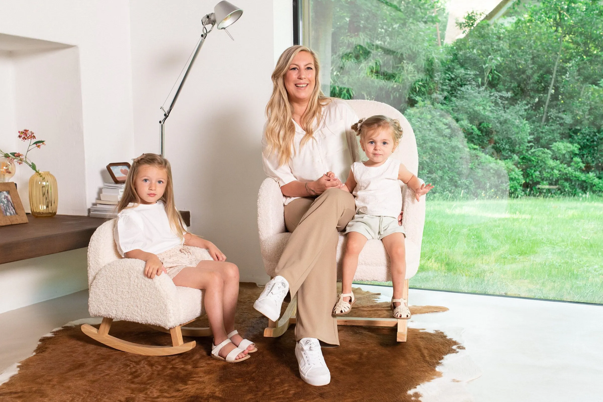 Childhome Chaises Enfants|Fauteuils À Bascule-Chaise A Bascule Pour Enfants - Teddy - Ecru Naturel