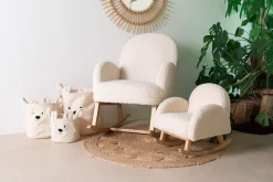 Childhome Chaises Enfants|Fauteuils À Bascule-Chaise A Bascule Pour Enfants - Teddy - Ecru Naturel