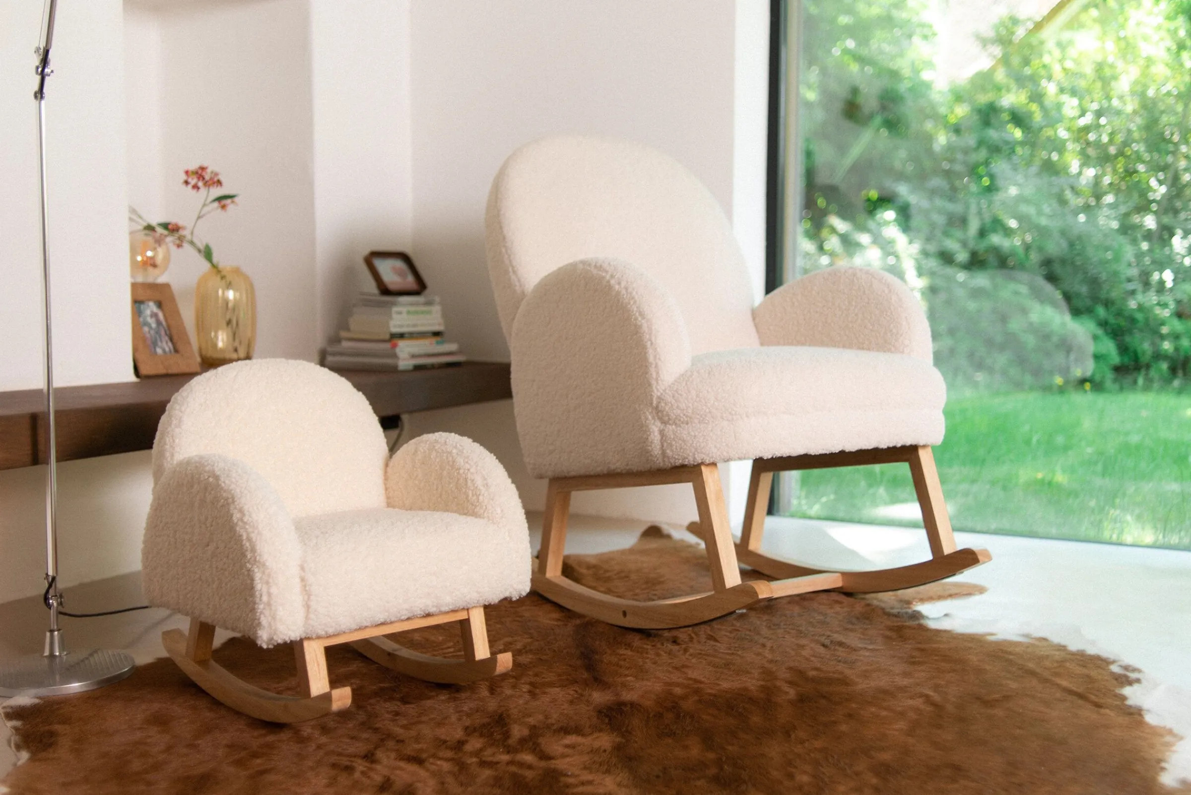 Childhome Chaises Enfants|Fauteuils À Bascule-Chaise A Bascule Pour Enfants - Teddy - Ecru Naturel