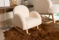 Childhome Chaises Enfants|Fauteuils À Bascule-Chaise A Bascule Pour Enfants - Teddy - Ecru Naturel