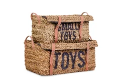 Childhome Paniers De Rangement-Coffre à jouets en rotin Anthracite 2pcs