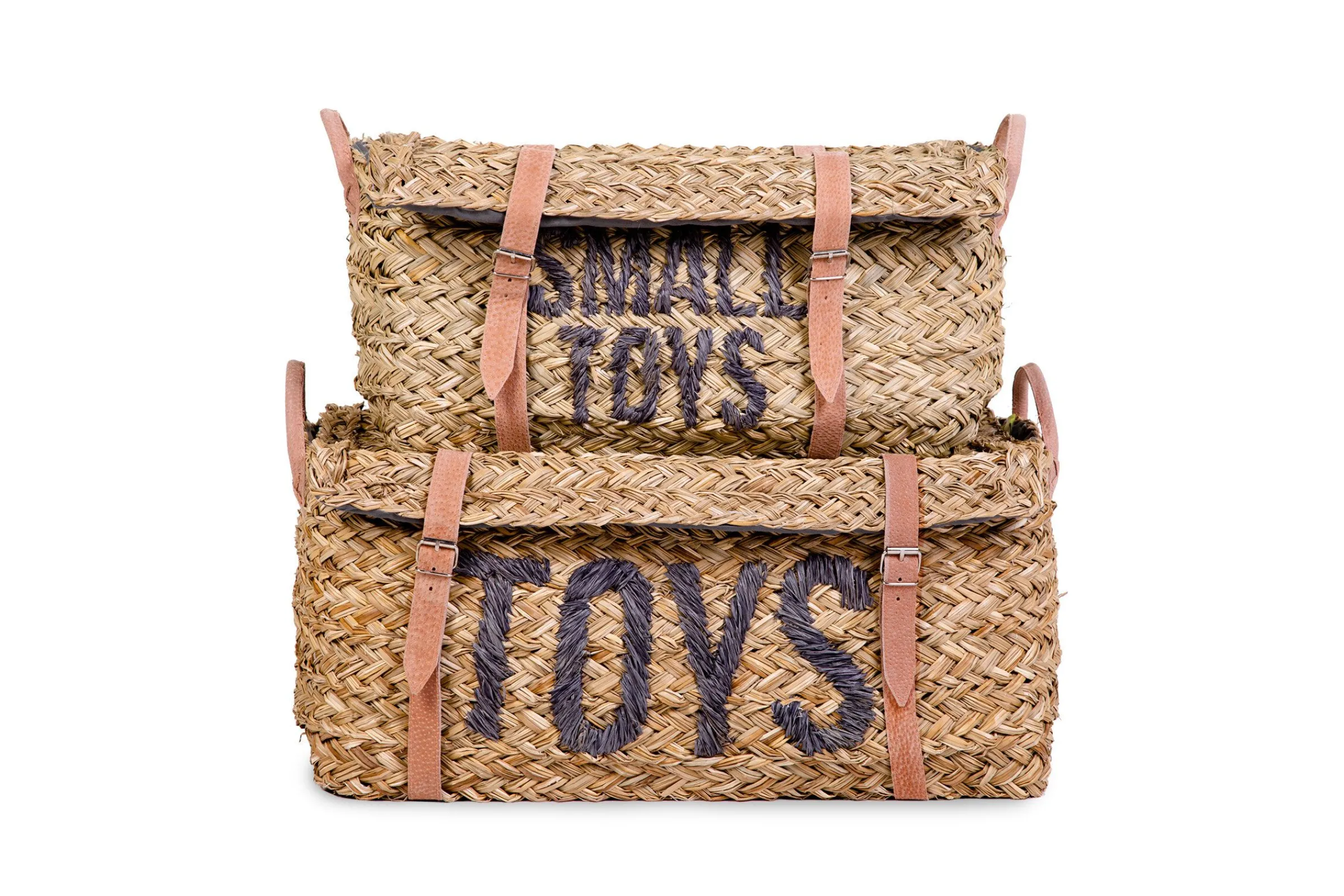 Childhome Paniers De Rangement-Coffre à jouets en rotin Anthracite 2pcs