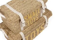 Childhome Paniers De Rangement-Coffre à jouets en rotin jaune 2pcs