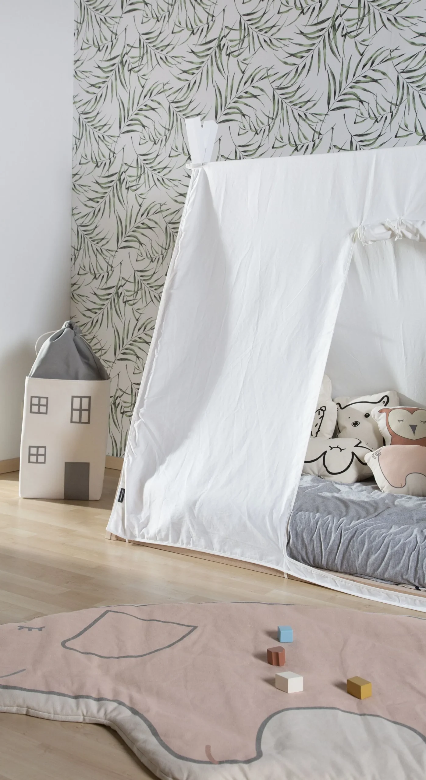 Childhome Paniers De Rangement-Coffre à jouets House gris cassé