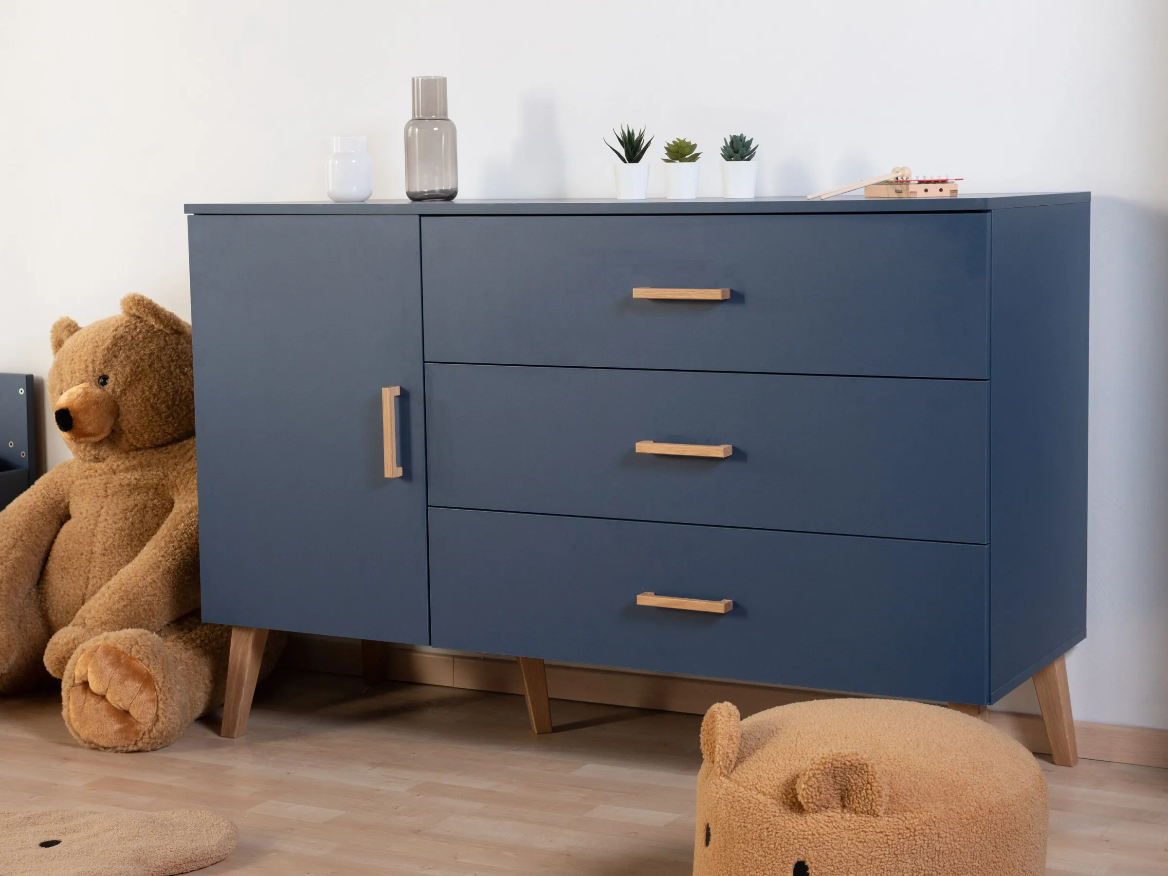Childhome Commodes|Bold Blue-Commode 4 tiroirs Bleu gras