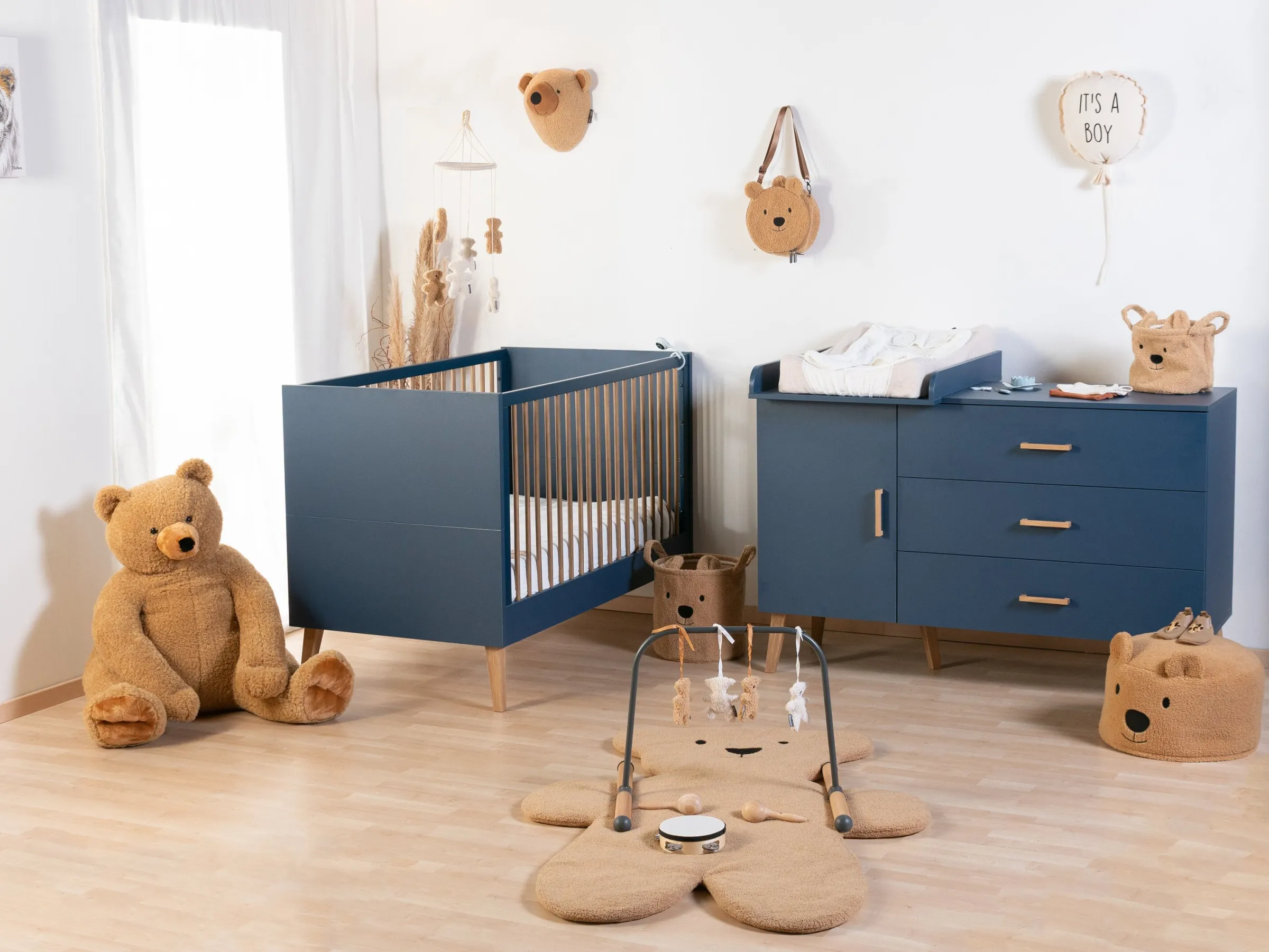 Childhome Commodes|Bold Blue-Commode 4 tiroirs Bleu gras
