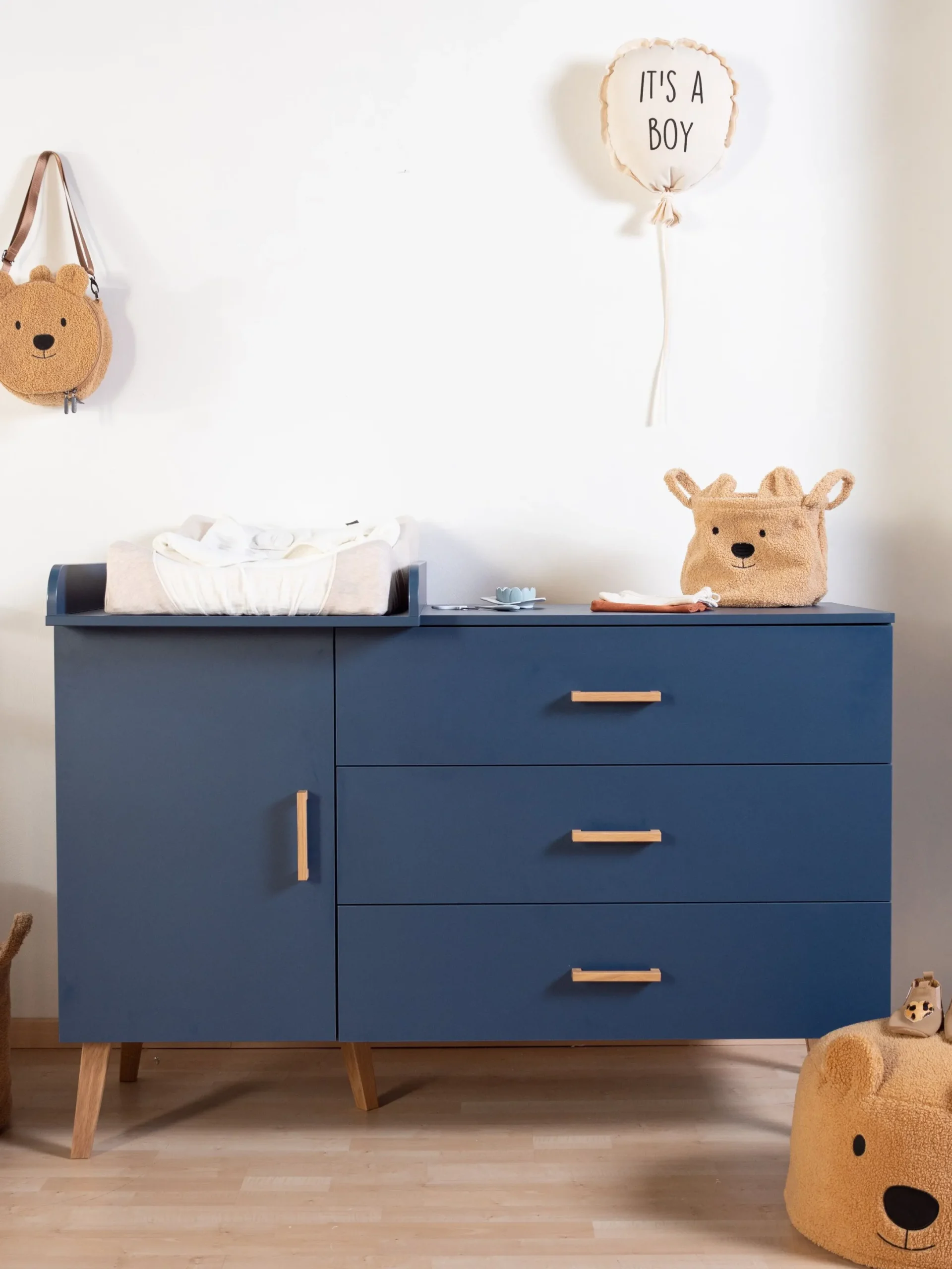Childhome Commodes|Bold Blue-Commode 4 tiroirs Bleu gras