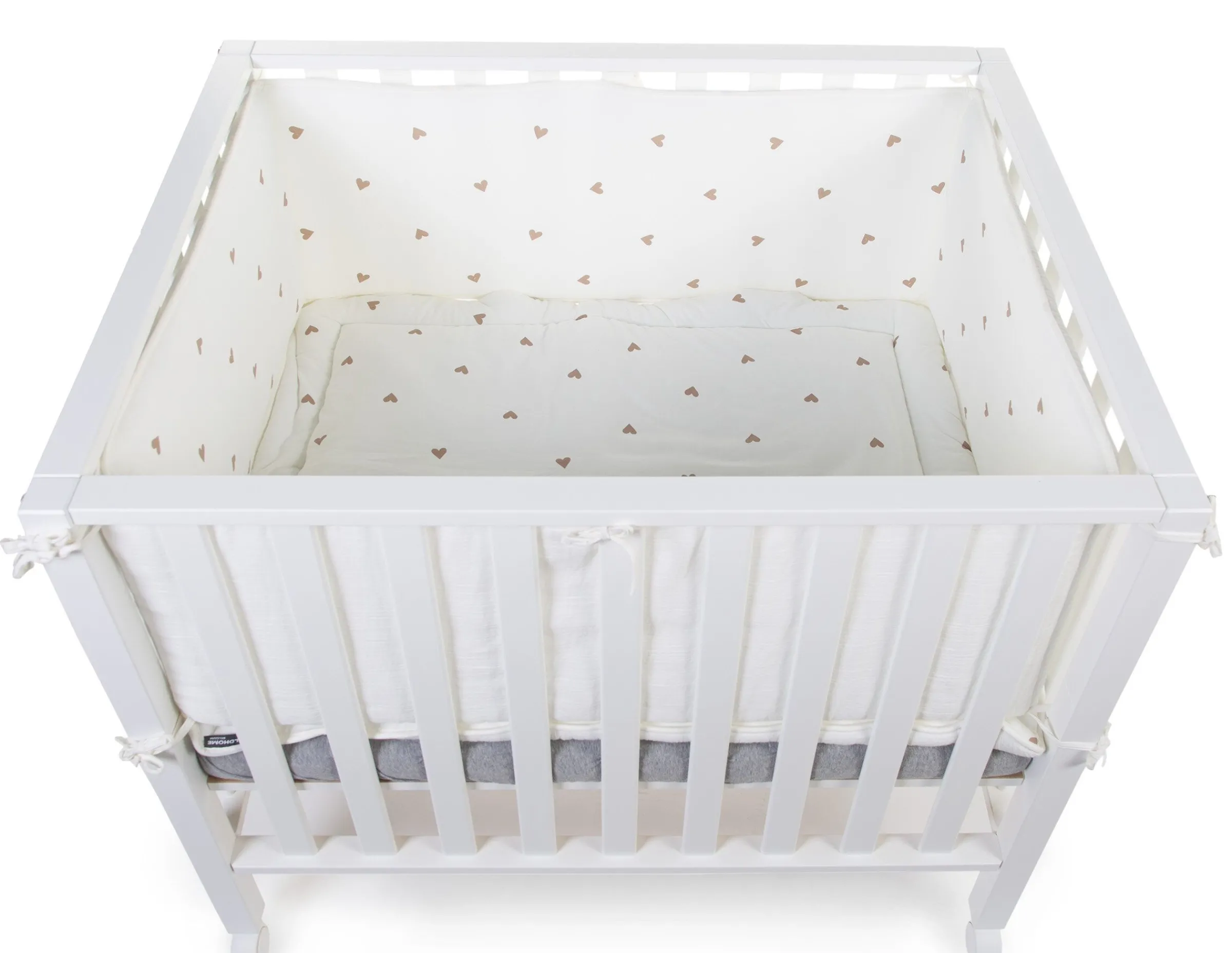 Childhome Protection Parc-Contour De Parc - 35x340 Cm - Jersey + Mousseline - Hearts