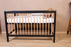 Childhome Lits D'enfant Et De Bébé-COT 97 - Lit de bébé - 120x60Cm – Noir Naturel