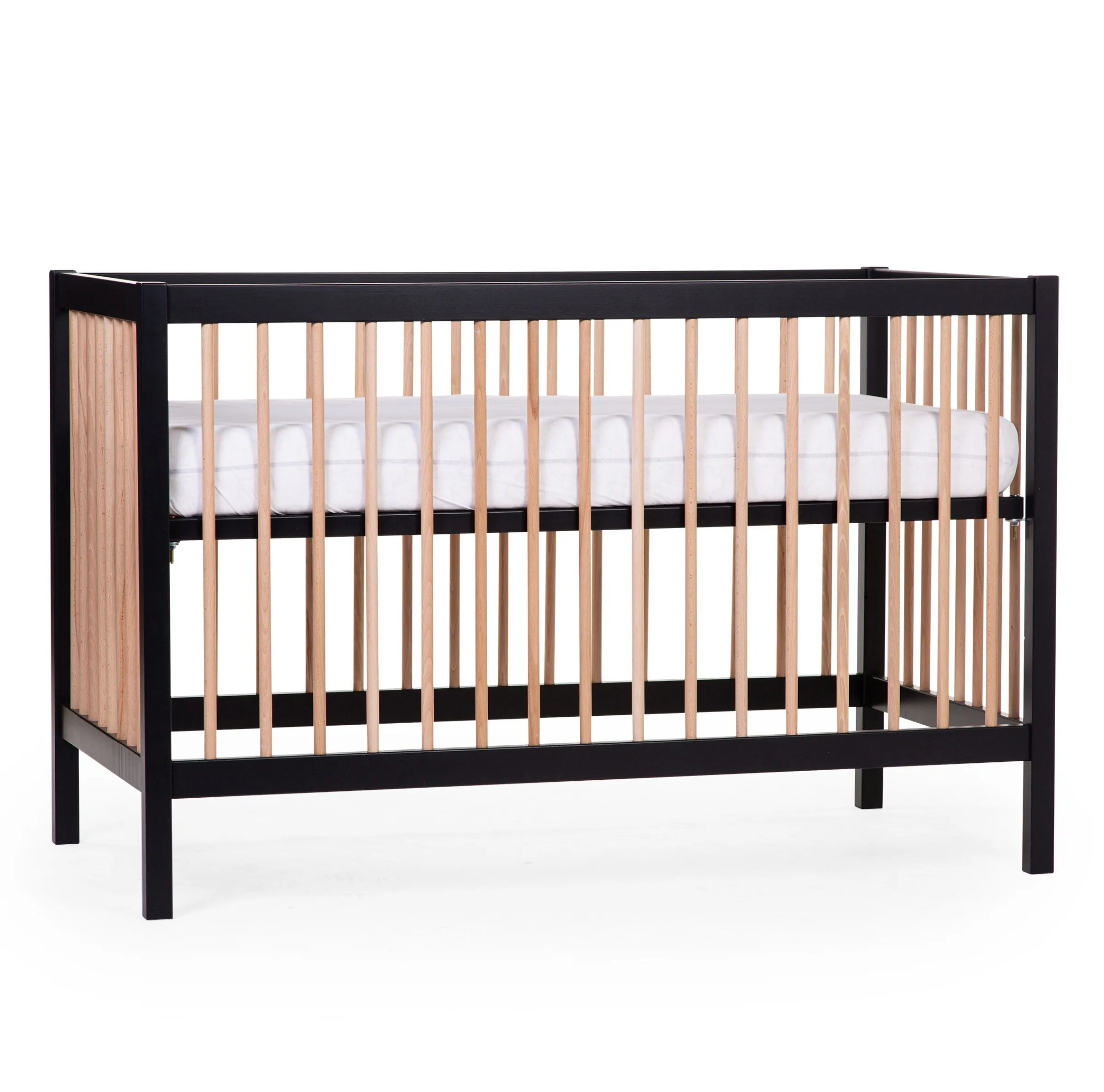 Childhome Lits D'enfant Et De Bébé-COT 97 - Lit de bébé - 120x60Cm – Noir Naturel