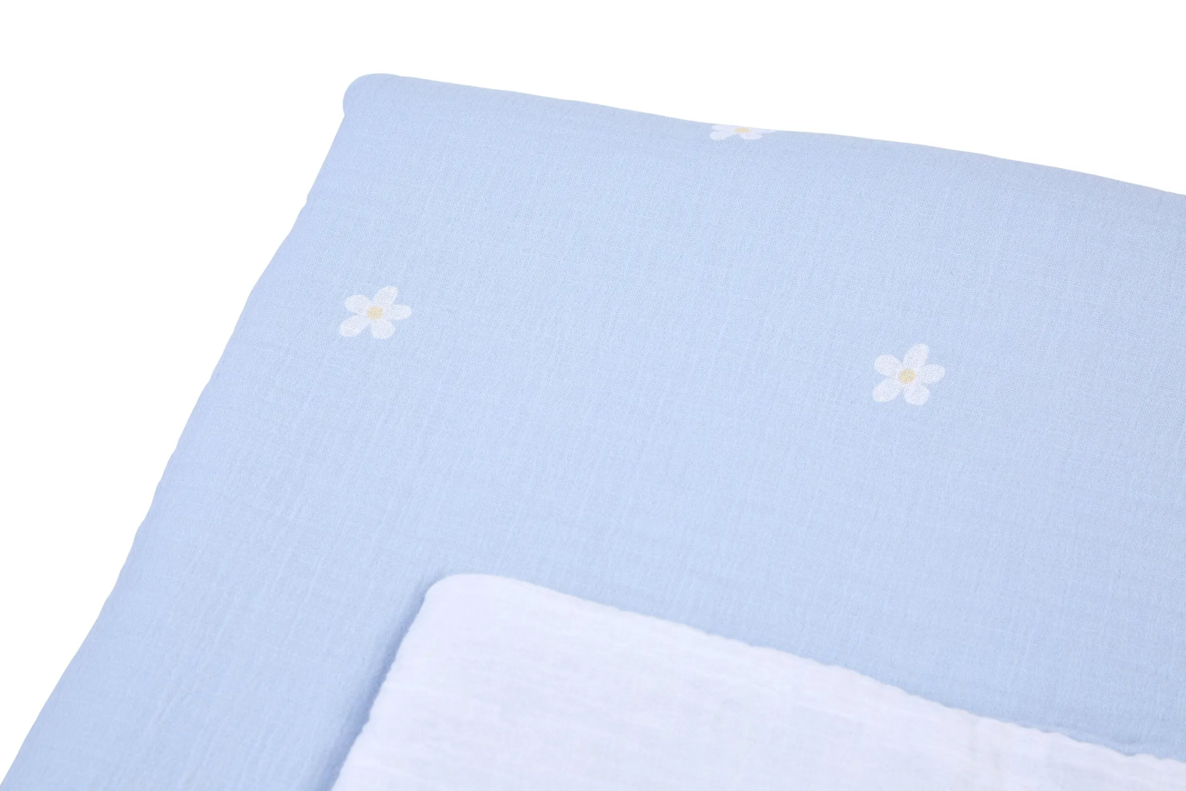 Childhome Couvertures-Couverture De Bébé - 80x100 Cm - Mousseline Fleur - Bleue