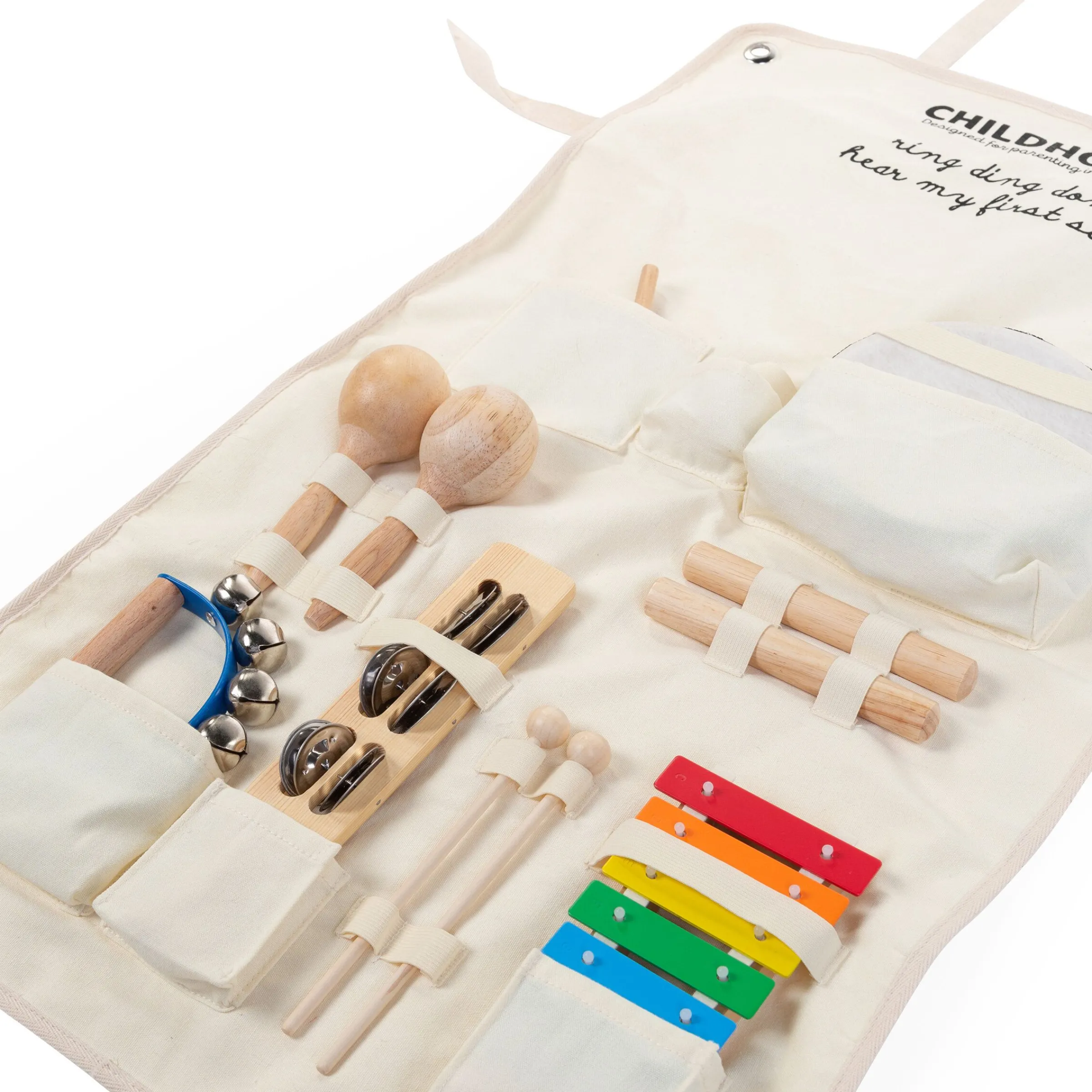 Childhome Jouets-Ensemble de 8 instruments de musique + organisateur