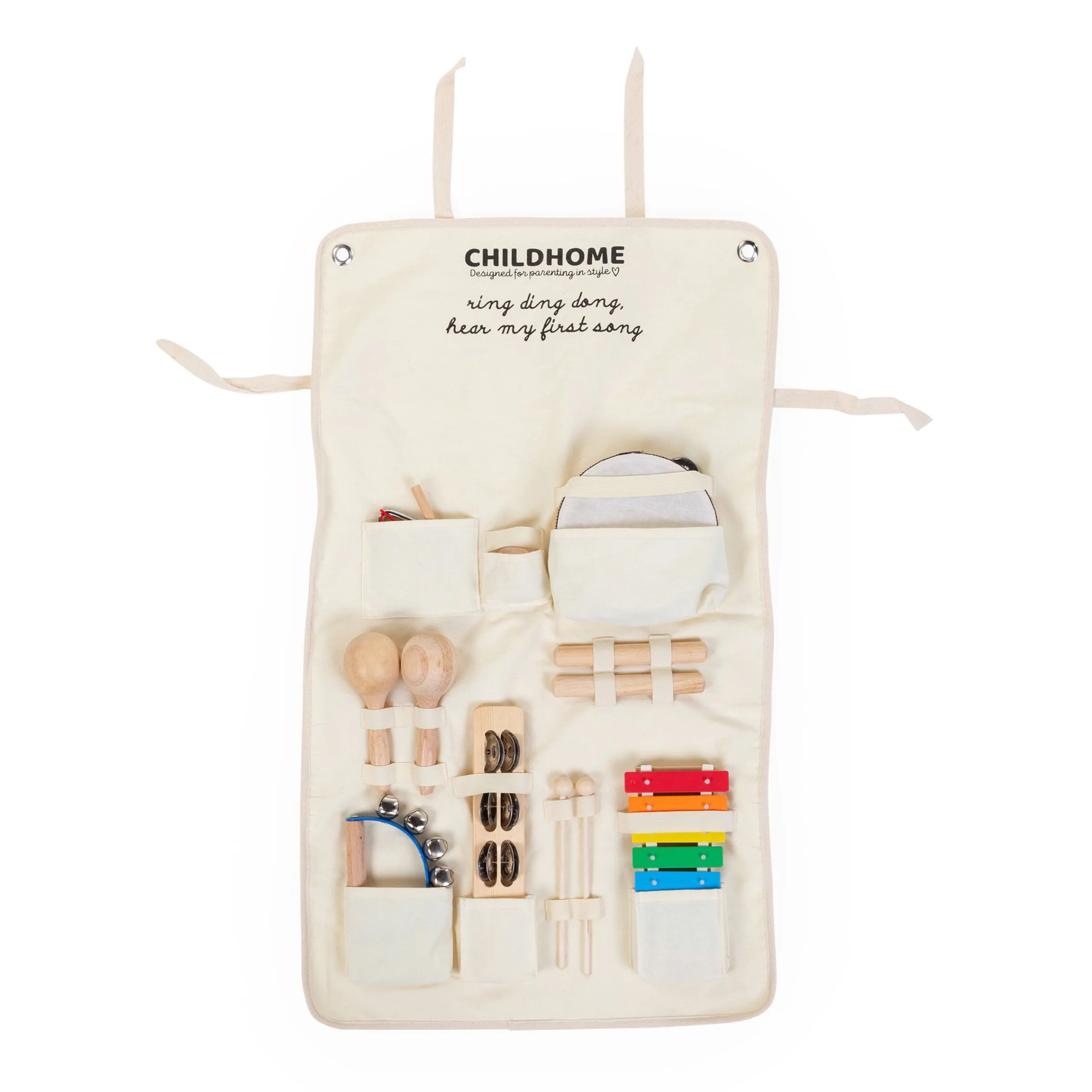 Childhome Jouets-Ensemble de 8 instruments de musique + organisateur