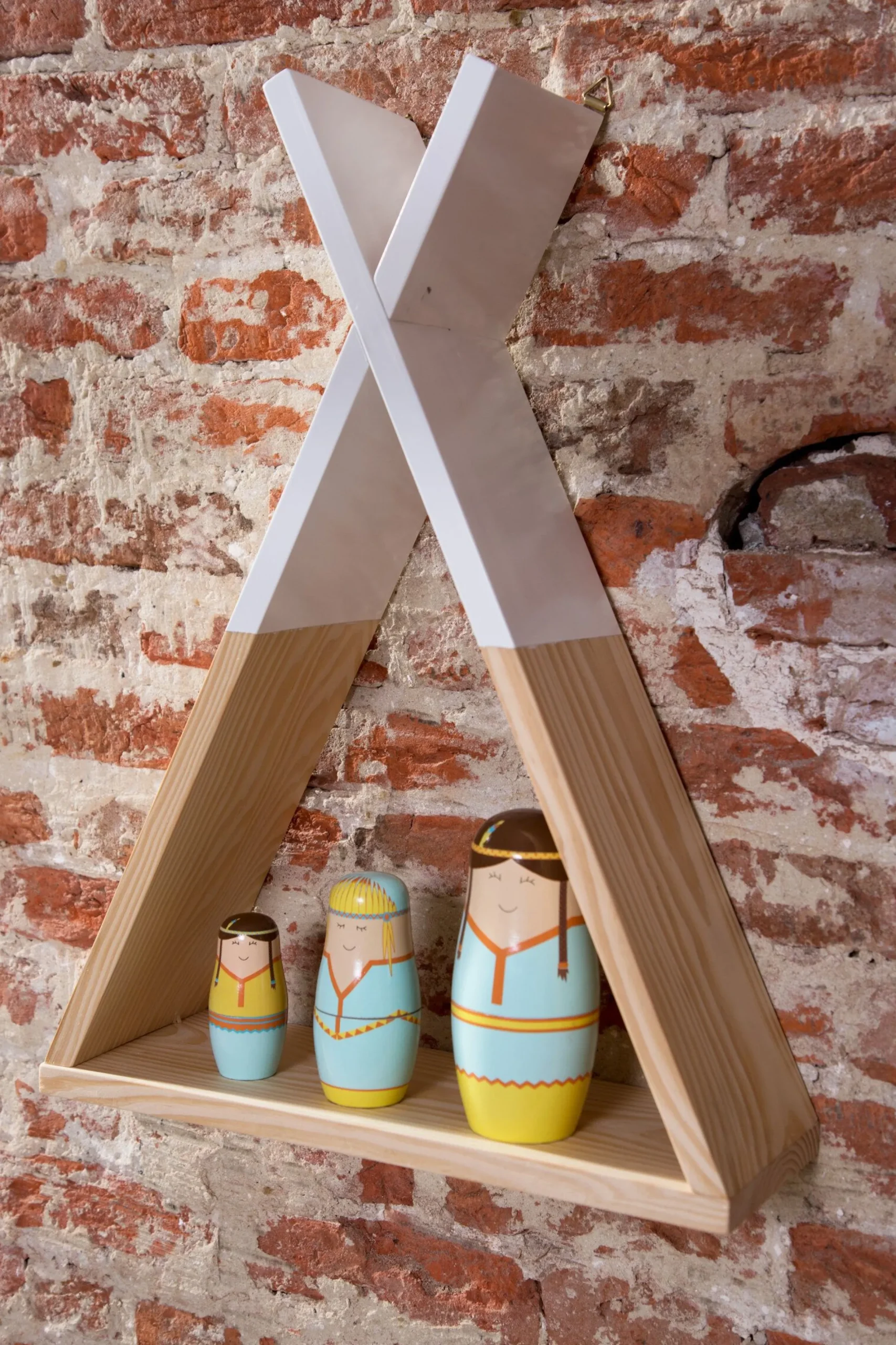 Childhome Étagères Murales|Tipi-Etagère Murale Tipi - Bois - Naturel Blanc