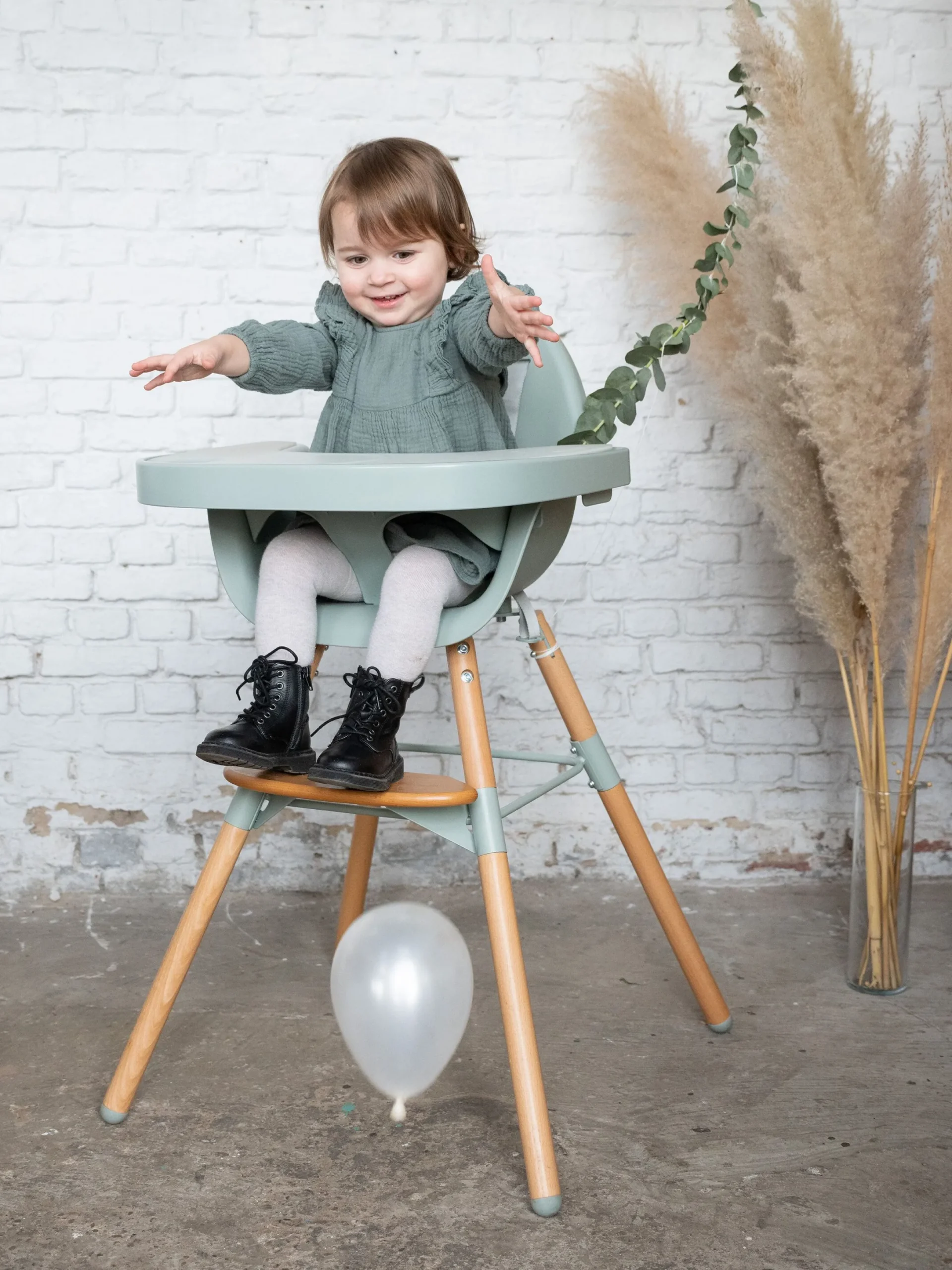 Childhome Evolu-Evolu Chaise Haute - Réglable En Hauteur (50-75 Cm/*90 Cm) -