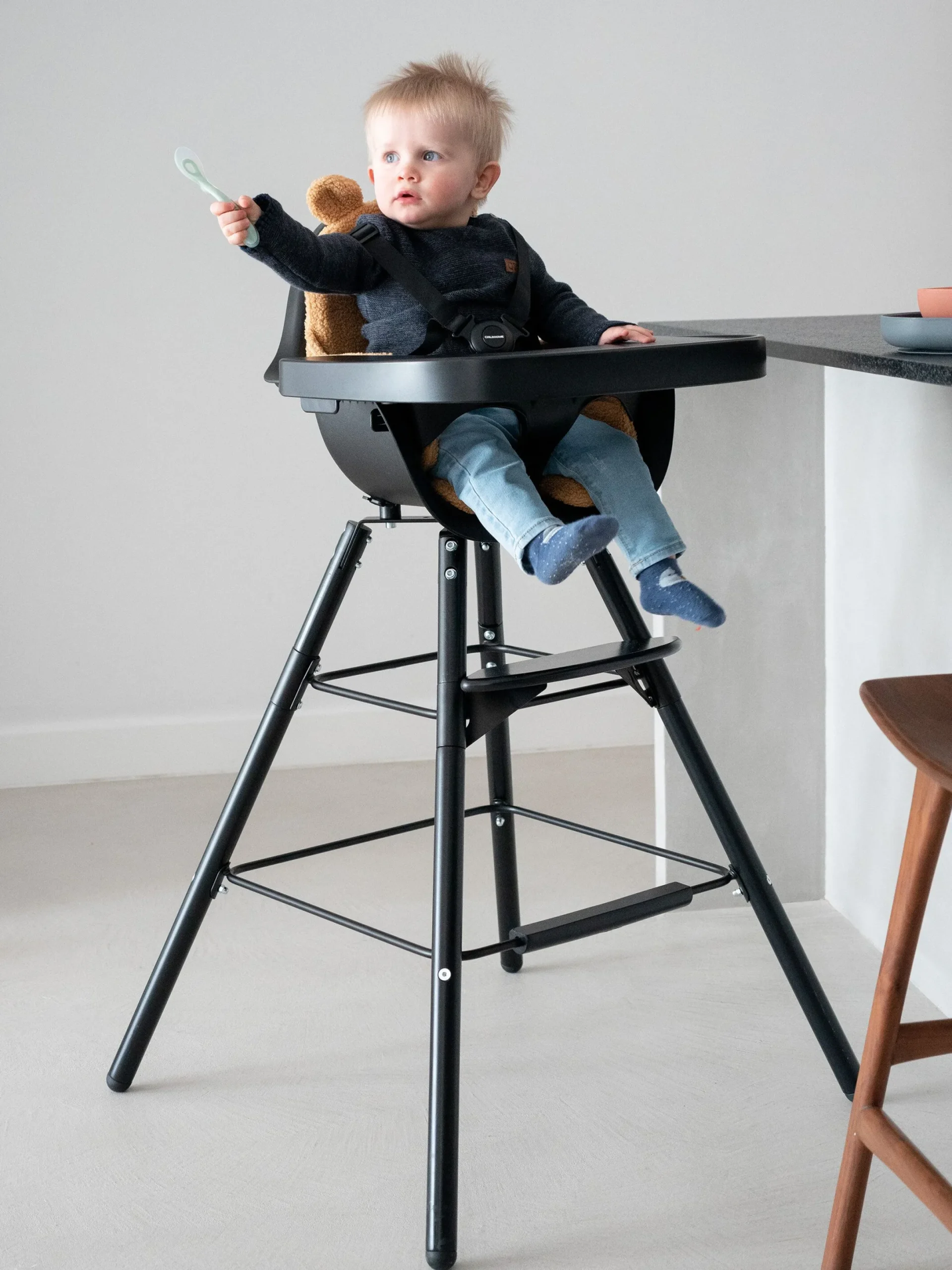 Childhome Evolu-Evolu Chaise Haute - Réglable En Hauteur (50-75 Cm/*90 Cm) -