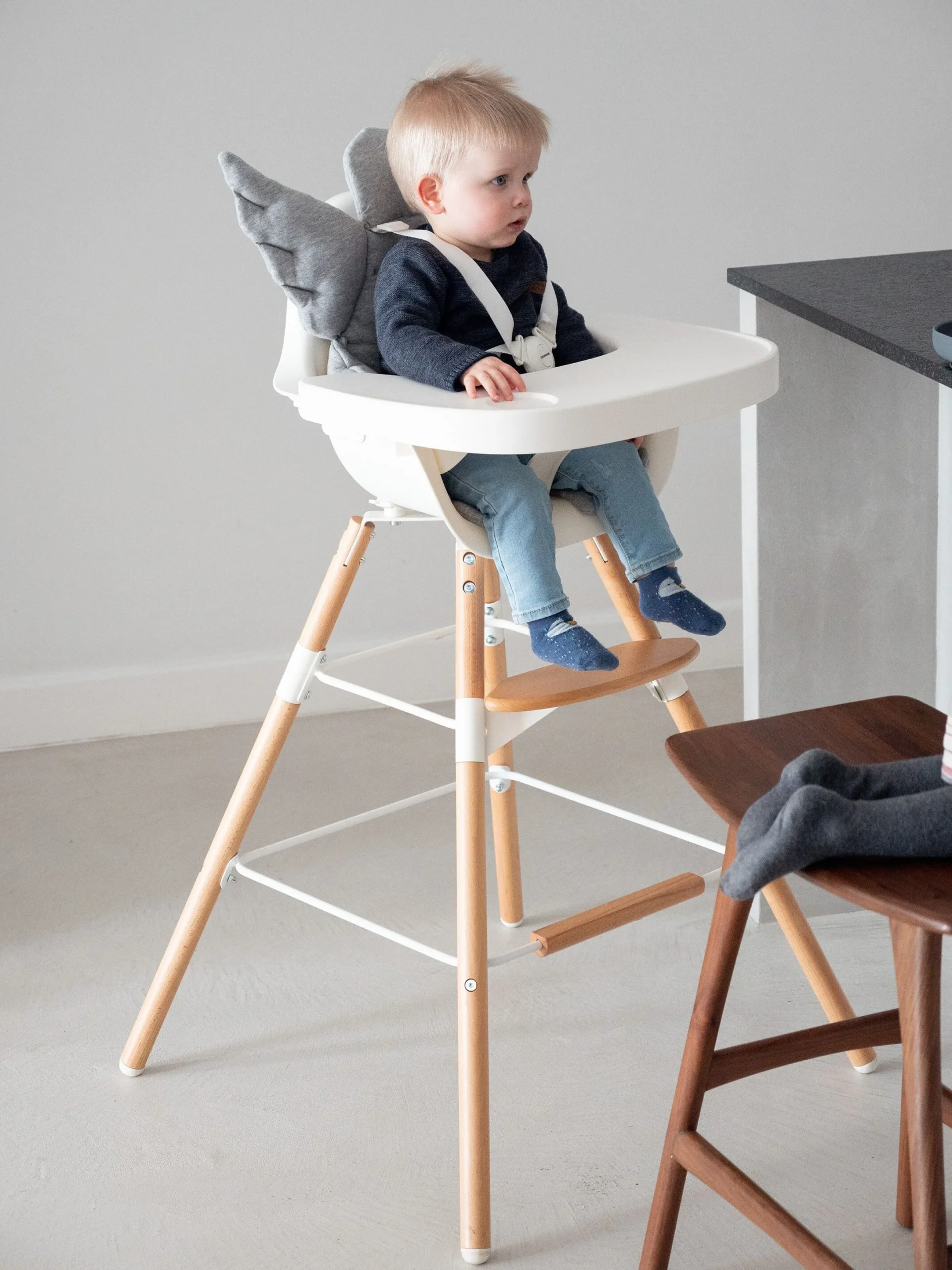 Childhome Evolu Accessoires|Evolu-Evolu Tablette De Chaise - Abs - Blanc + Napperon En Silicon