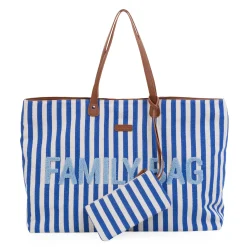 Childhome Family Bag|Family Bag-Family Bag Sac à Langer - Rayures - Bleu Electrique /Bleu C