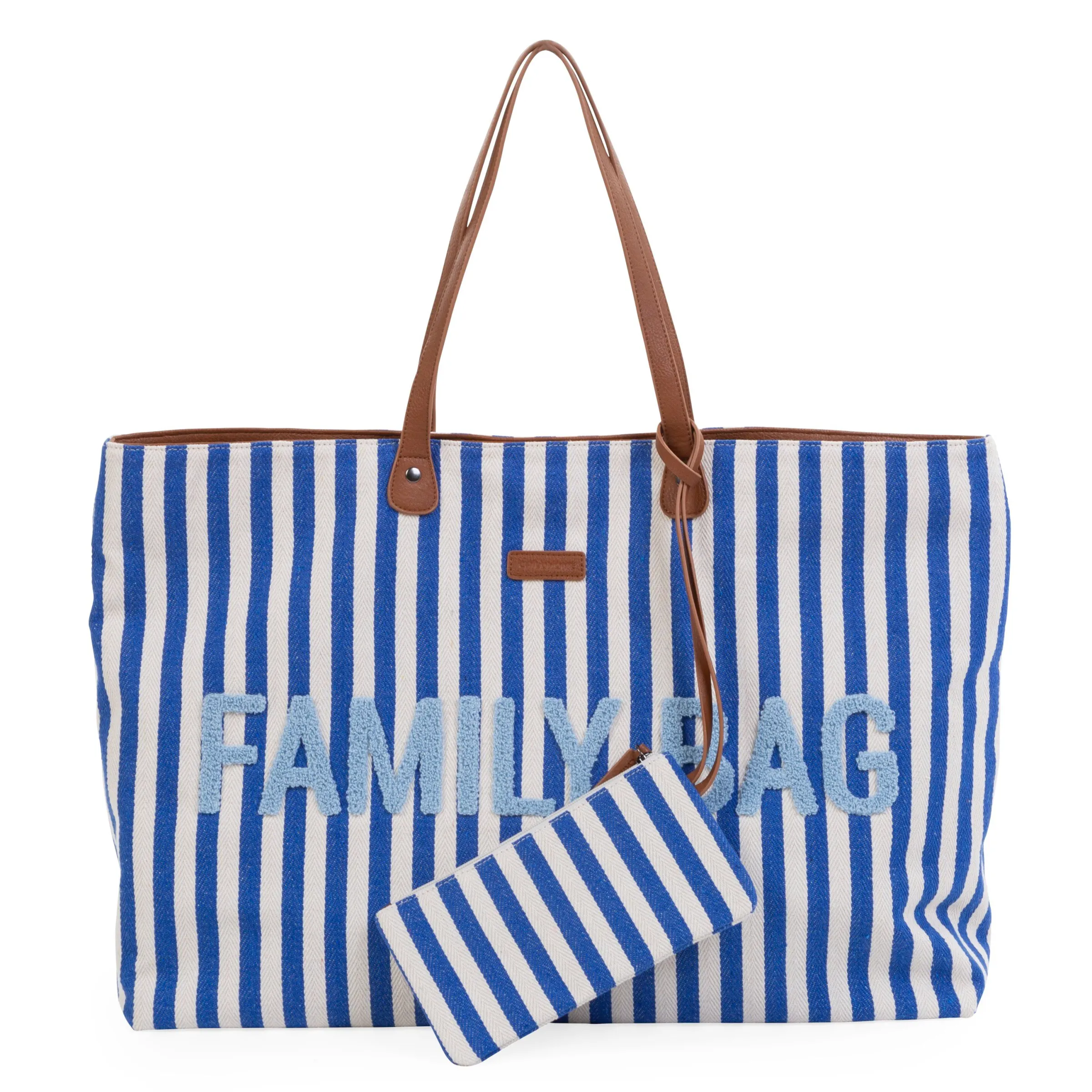 Childhome Family Bag|Family Bag-Family Bag Sac à Langer - Rayures - Bleu Electrique /Bleu C
