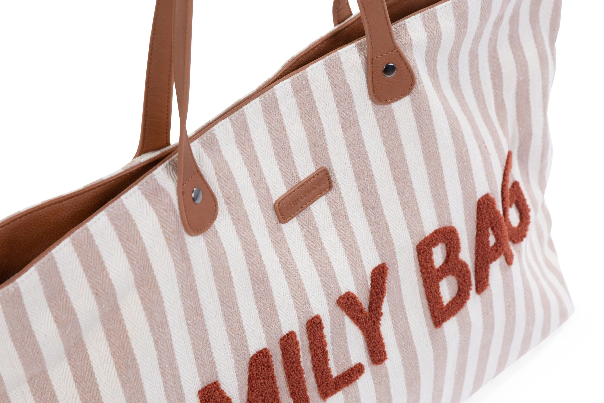 Childhome Family Bag|Family Bag-Family Bag Sac à Langer - Rayures - Nude/Terracotta