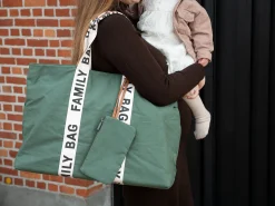 Childhome Signature Collection|Family Bag-Family Bag Sac A Langer - Signature - Canvas - Vert