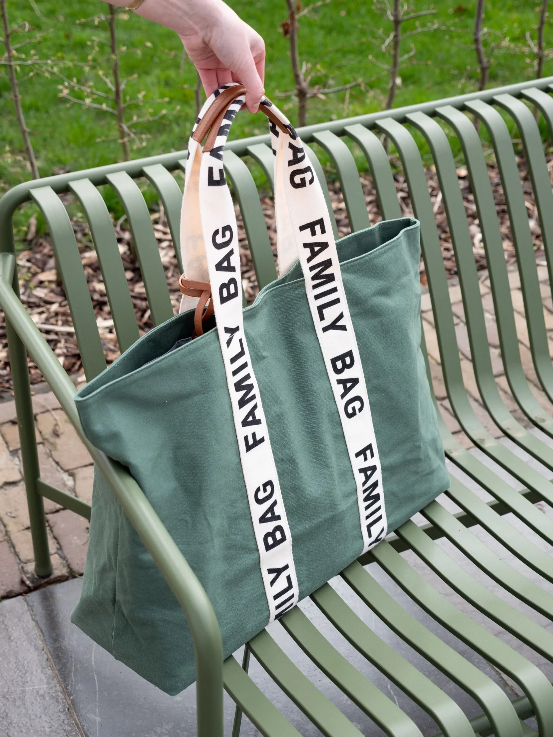 Childhome Signature Collection|Family Bag-Family Bag Sac A Langer - Signature - Canvas - Vert