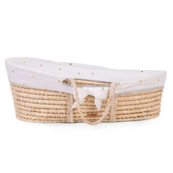 Childhome Habillages Couffin Moise-Habillage Panier Moise - Jersey - Gold Dots