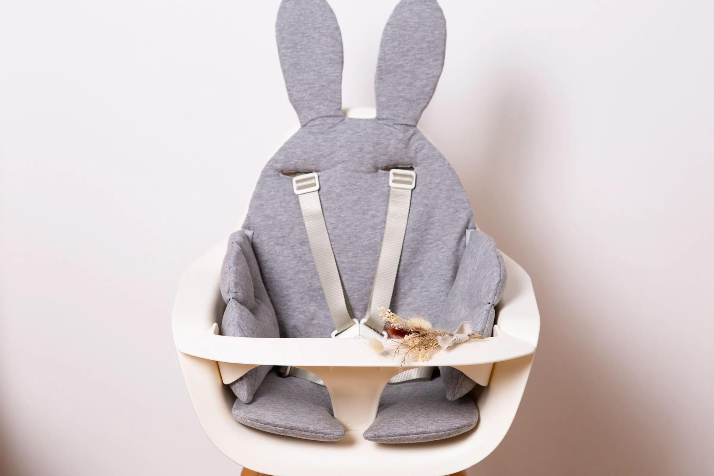 Childhome Coussins Pour Chaise Haute-Lapin Coussin Réducteur Universel - Jersey - Gris