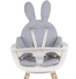Childhome Coussins Pour Chaise Haute-Lapin Coussin Réducteur Universel - Jersey - Gris