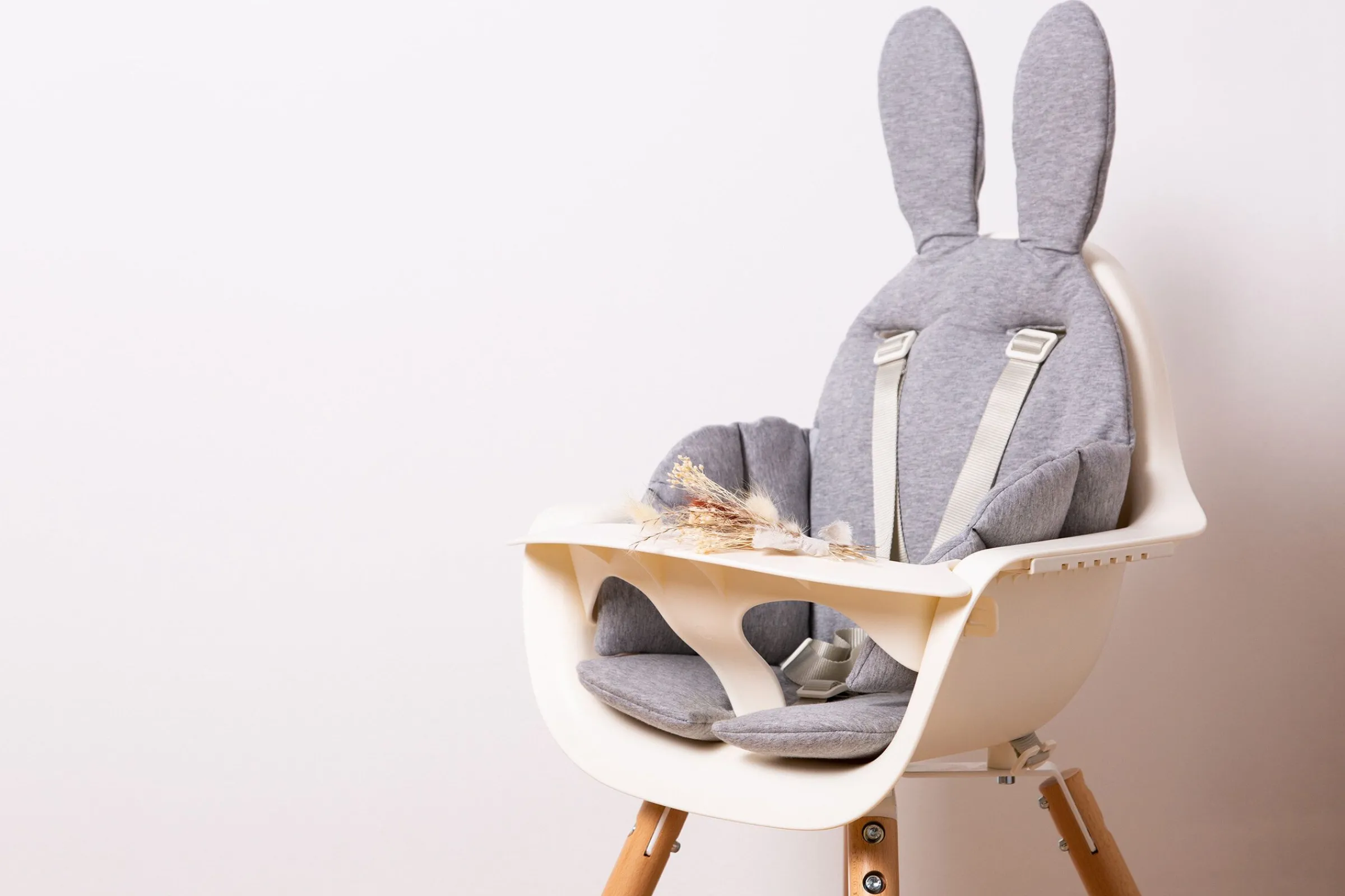 Childhome Coussins Pour Chaise Haute-Lapin Coussin Réducteur Universel - Jersey - Gris