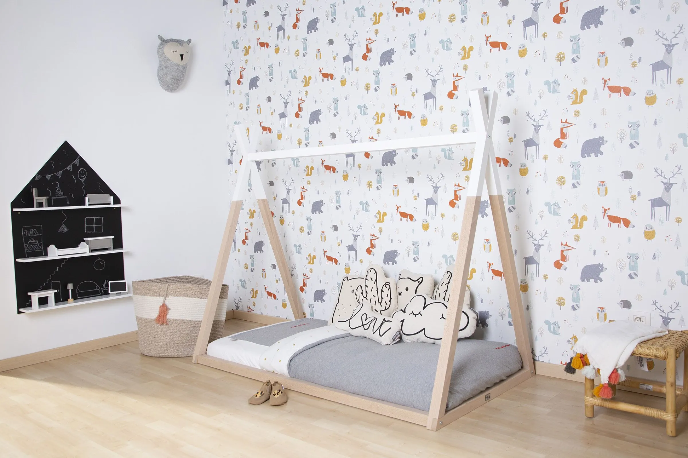 Childhome Cadres De Lit|Lits D'enfant Et De Bébé-Lit Tipi - 70x140 Cm - Bois - Naturel Blanc