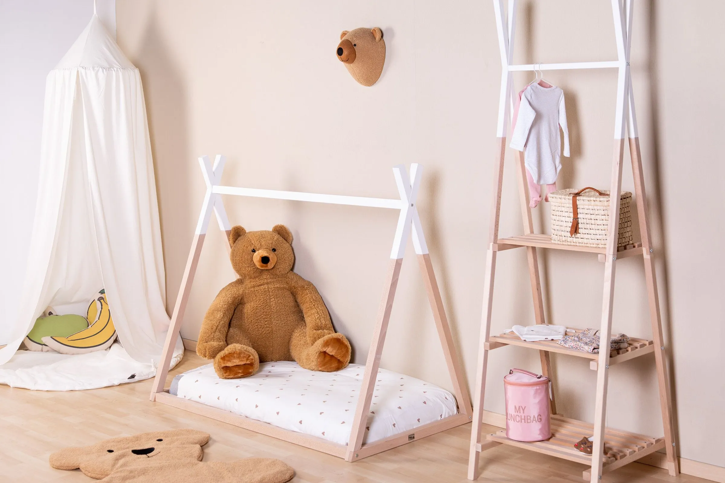 Childhome Cadres De Lit|Lits D'enfant Et De Bébé-Lit Tipi - 70x140 Cm - Bois - Naturel Blanc
