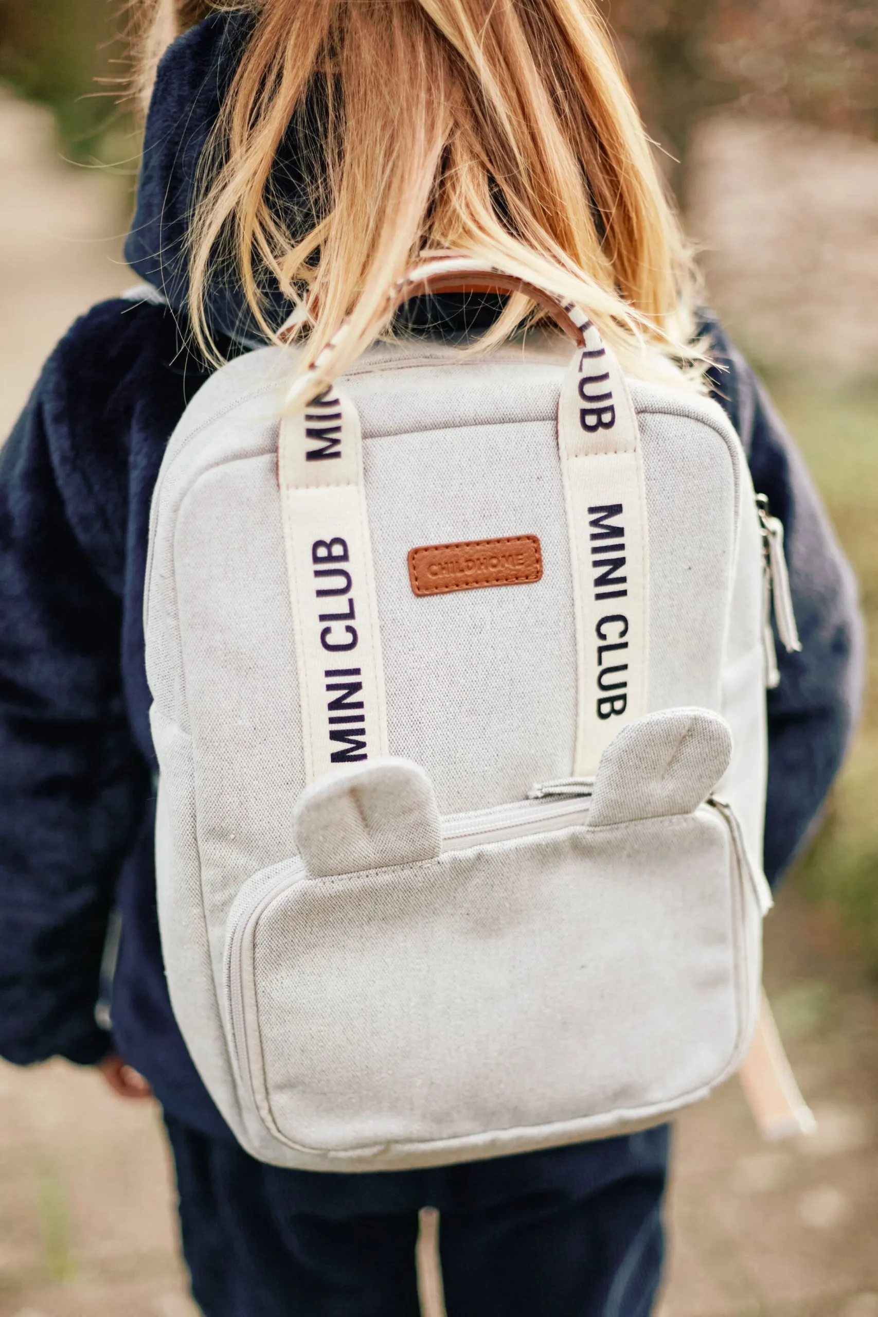 Childhome Kids Bags|Signature Collection-Mini Club Sac a dos Enfant - Signature - Canvas - Off white