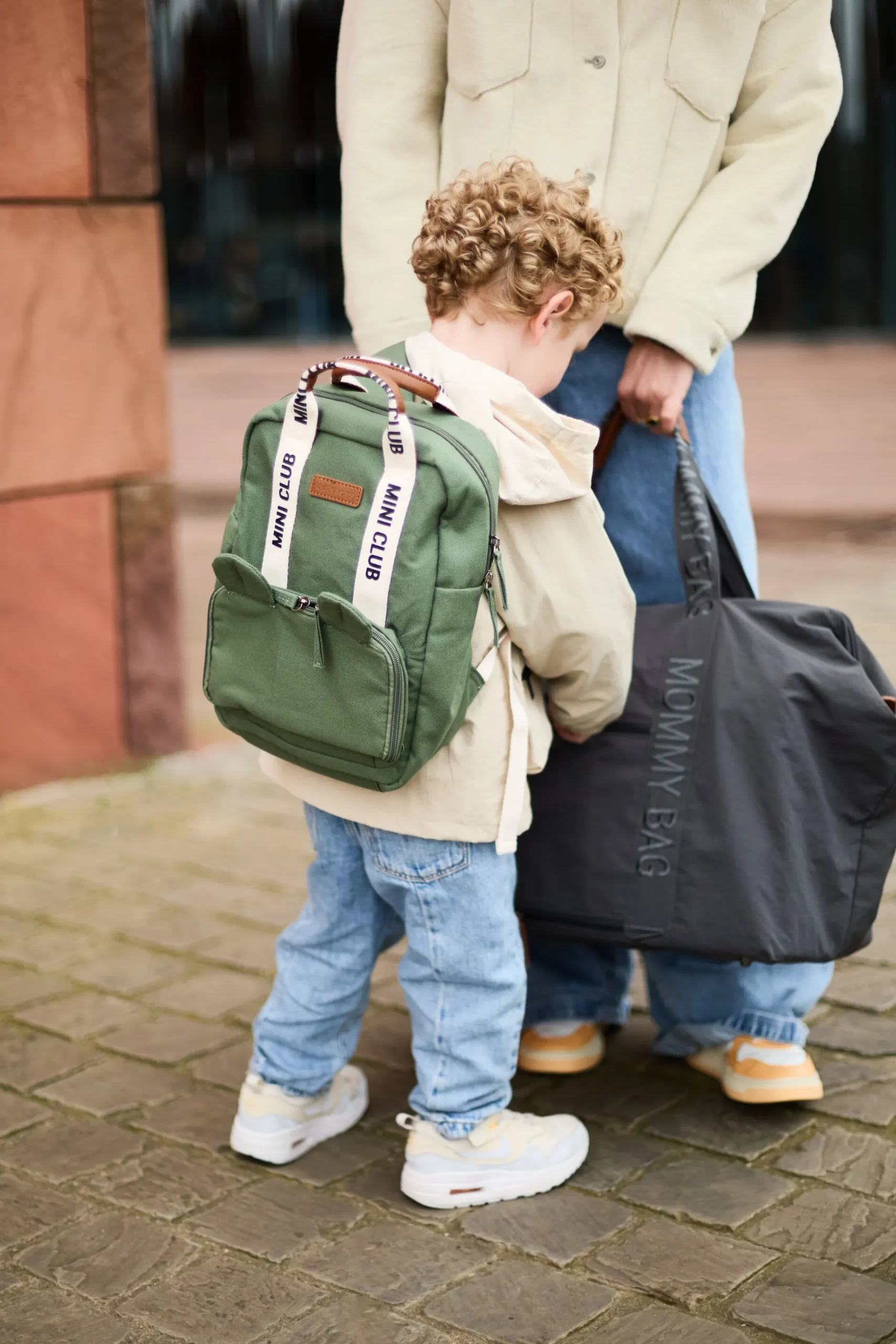 Childhome Kids Bags|Kids Bags-Mini Club Sac a dos Enfant - Signature - Canvas - Vert