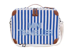 Childhome Kids Bags|Kids Bags-Mini Traveller Kids Suitcase - Rayures - Bleu Electrique /Bl