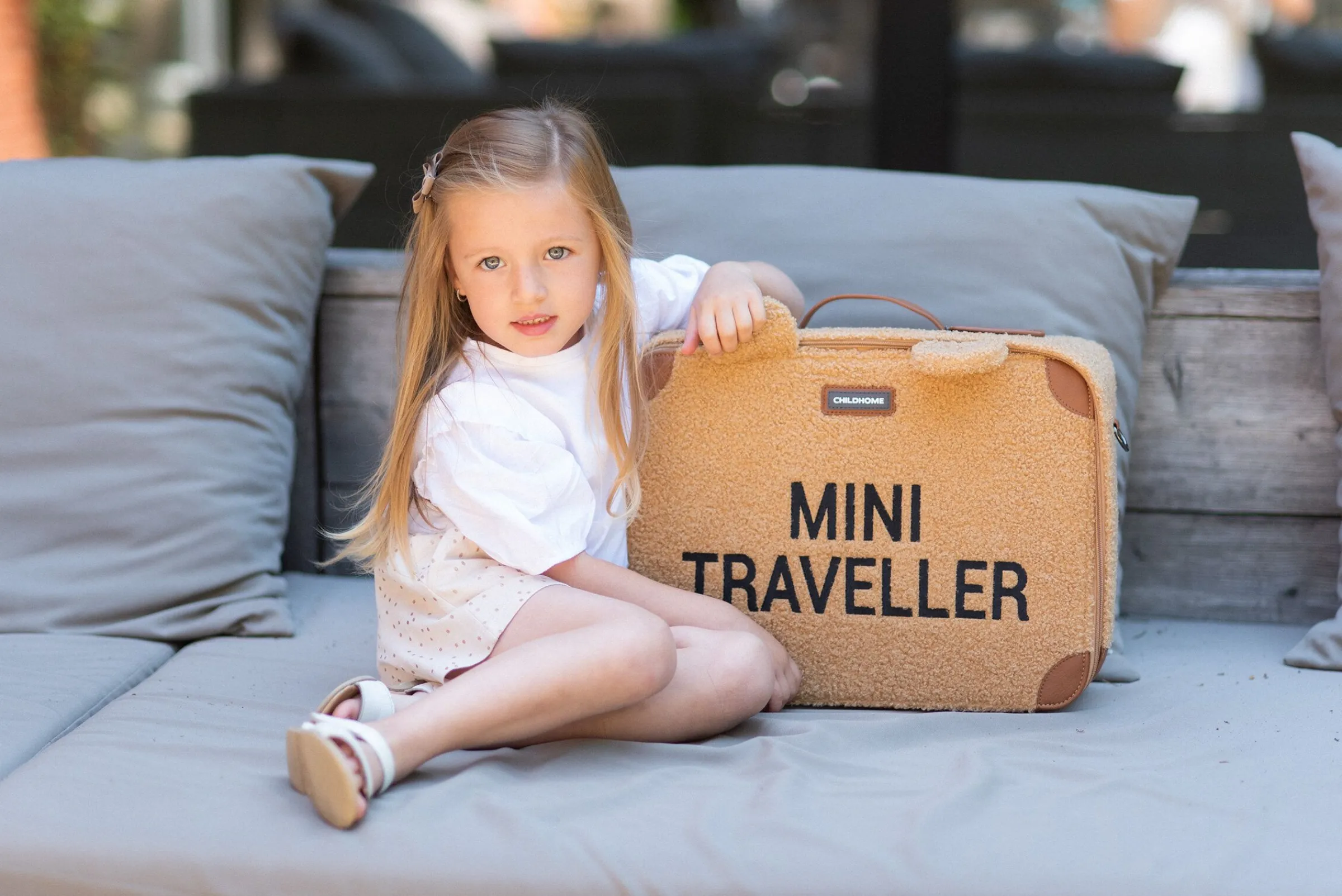 Childhome Kids Bags|Kids Bags-Mini Traveller Valise Enfant - Teddy Brun
