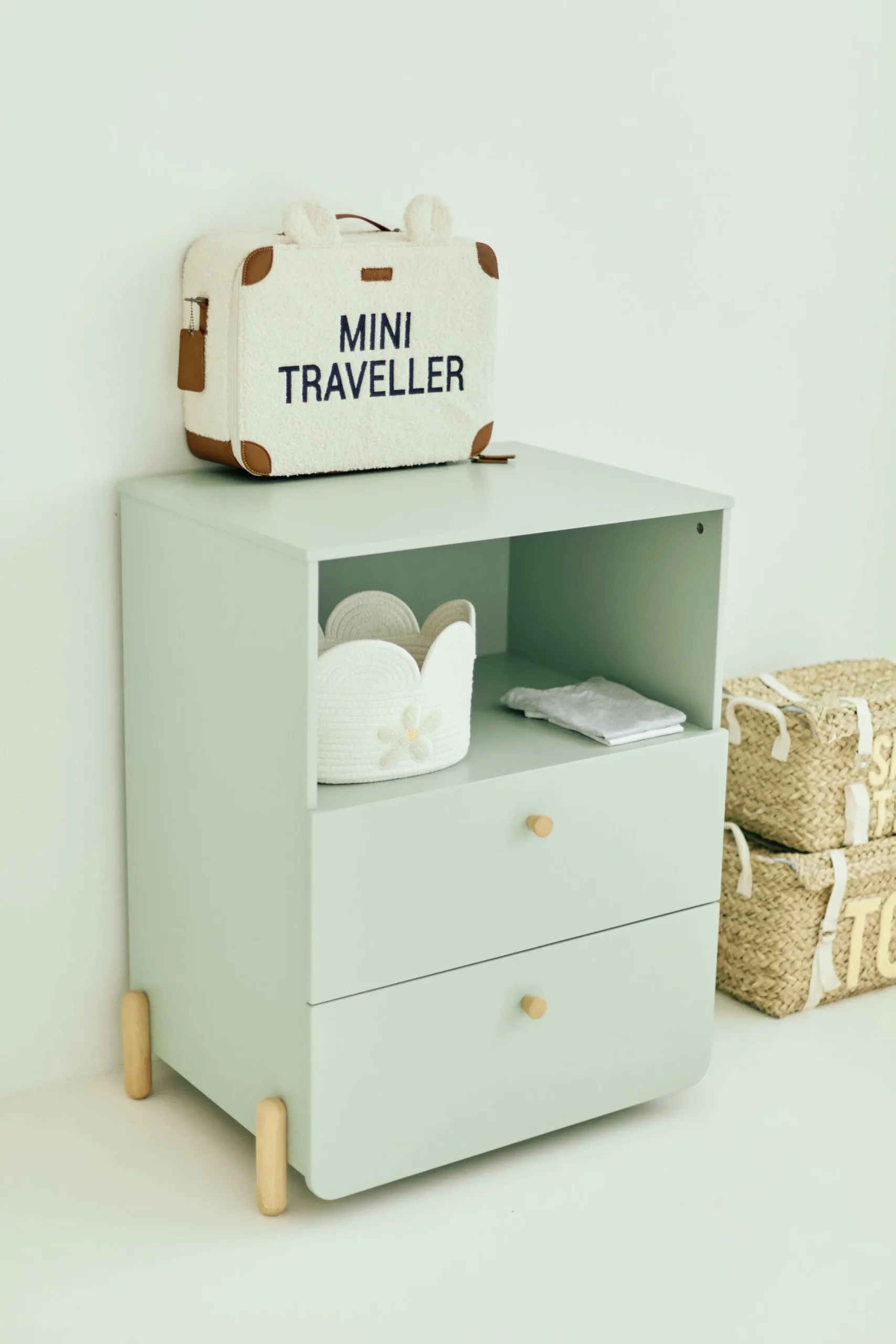 Childhome Kids Bags-Mini Traveller Valise Enfant - Teddy Ecru