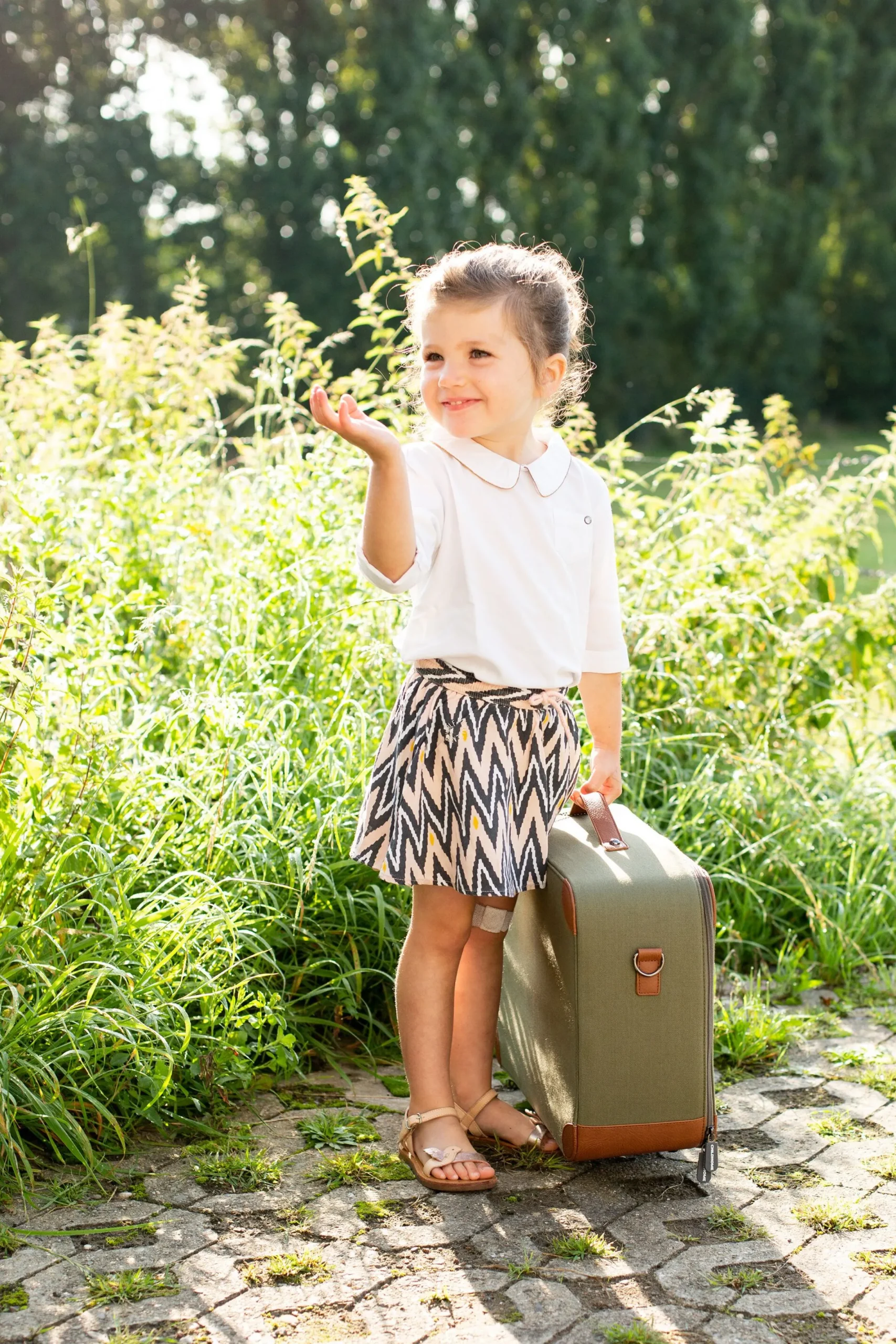 Childhome Kids Bags|Kids Bags-Mini Traveller Valise Enfant - Toile - Kaki