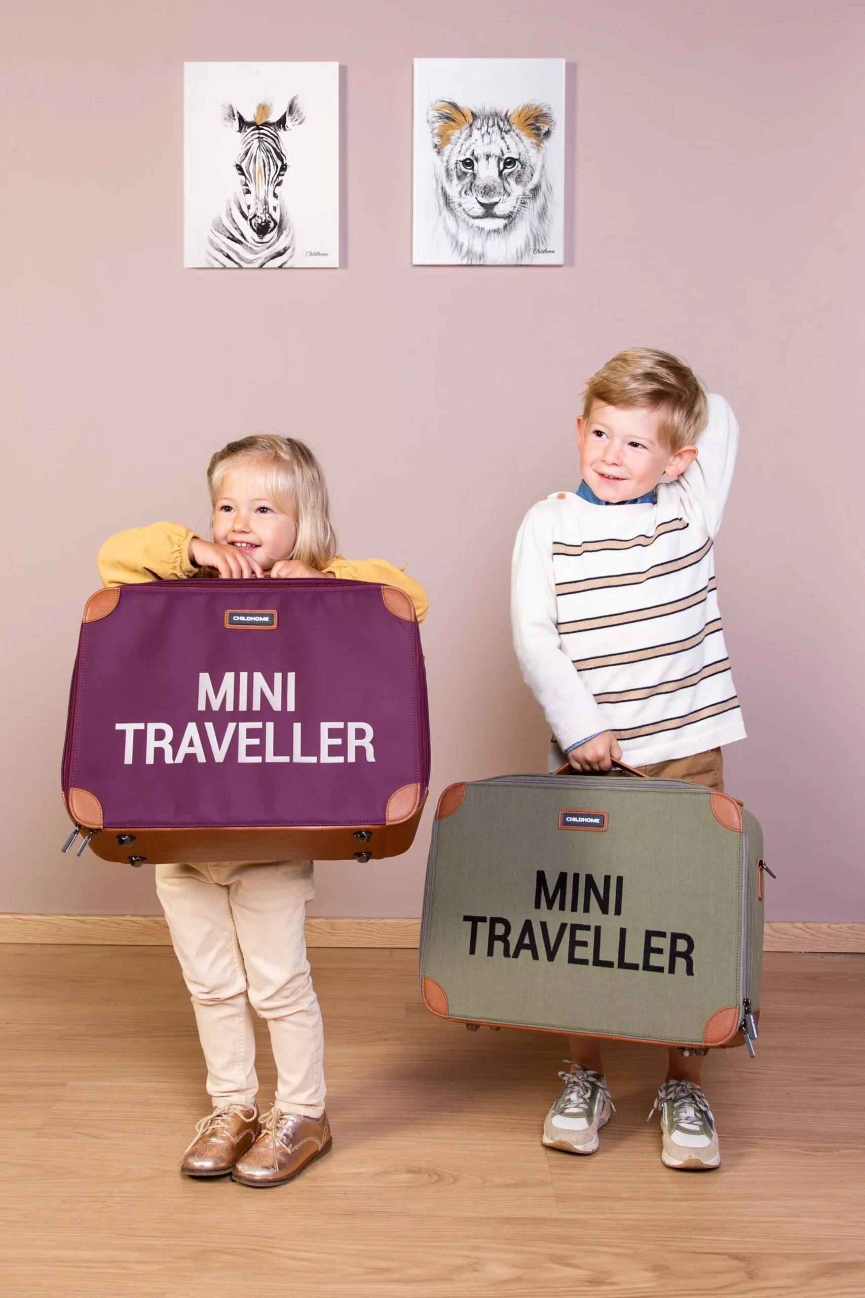 Childhome Kids Bags|Kids Bags-Mini Traveller Valise Enfant - Toile - Kaki