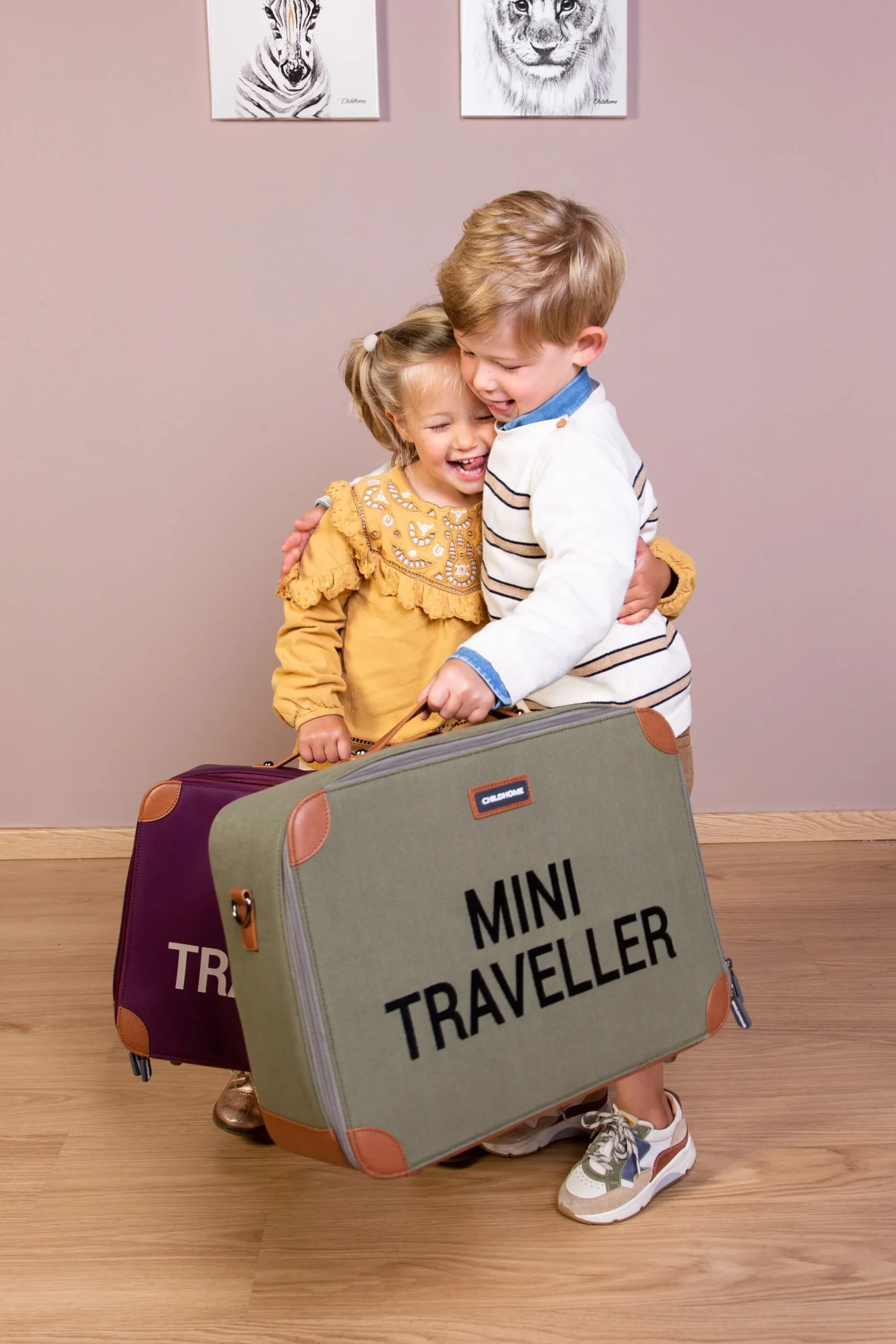 Childhome Kids Bags|Kids Bags-Mini Traveller Valise Enfant - Toile - Kaki