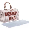 Childhome Mommy Bag ®-Mommy Bag ® Sac à Langer - Rayures - Nude/Terracotta