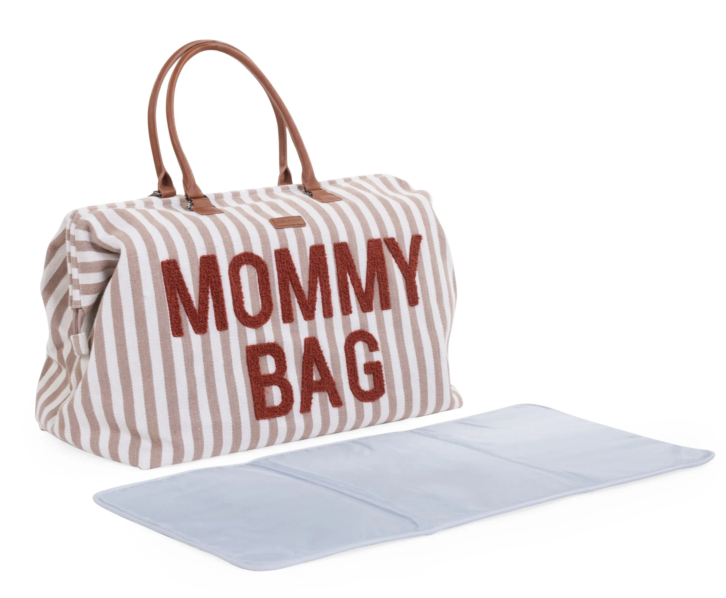 Childhome Mommy Bag ®-Mommy Bag ® Sac à Langer - Rayures - Nude/Terracotta