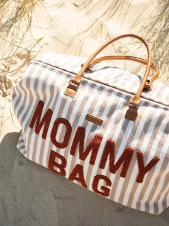 Childhome Mommy Bag ®-Mommy Bag ® Sac à Langer - Rayures - Nude/Terracotta